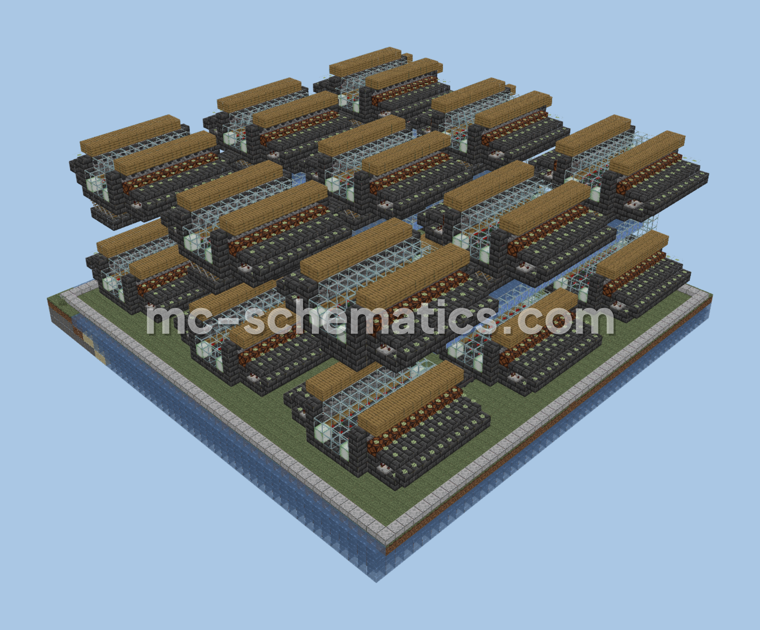 Modular Industrial Bee Farm Design Minecraft schematic preview