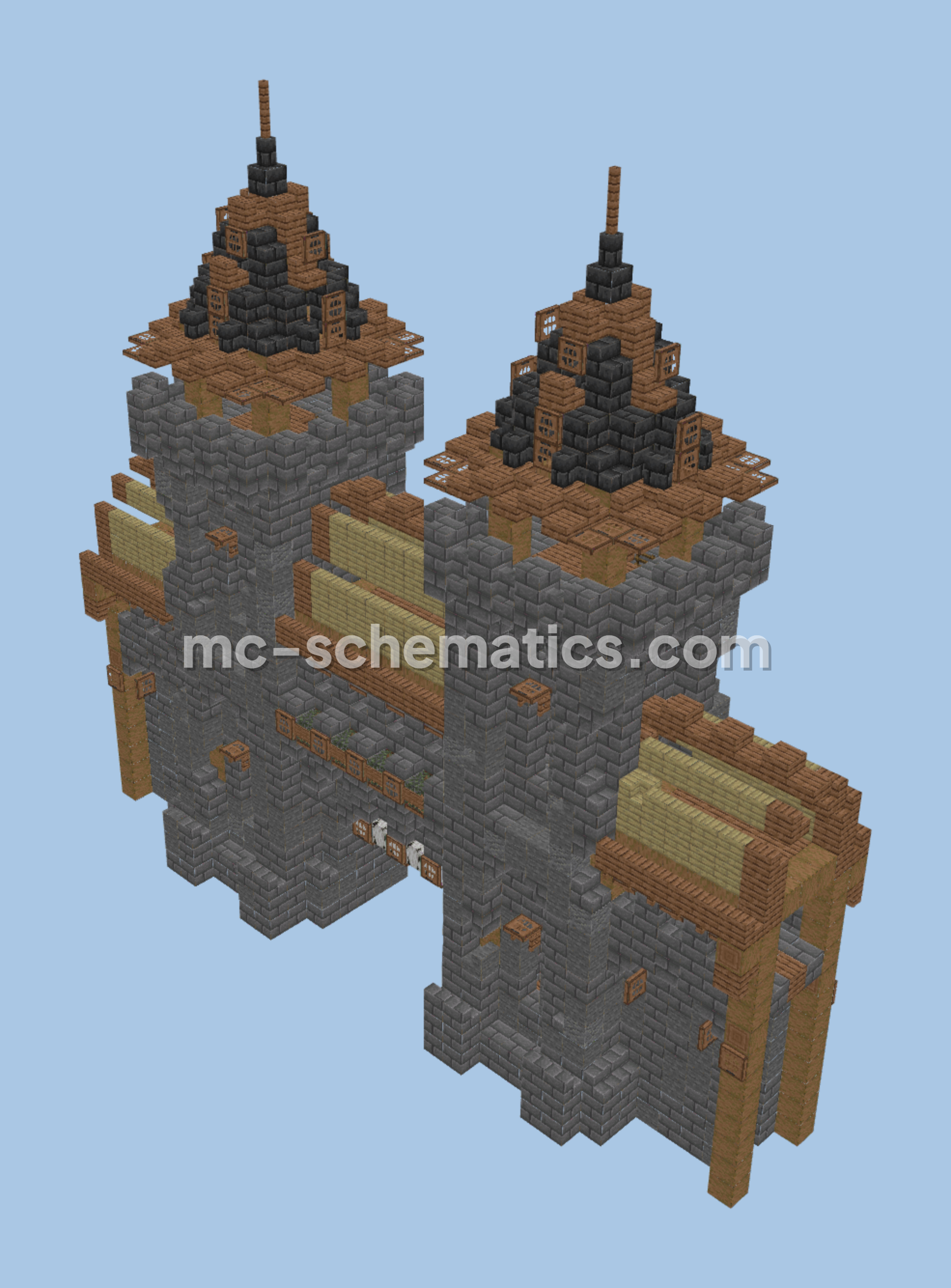 Modular Medieval City Wall Schematic Minecraft schematic preview