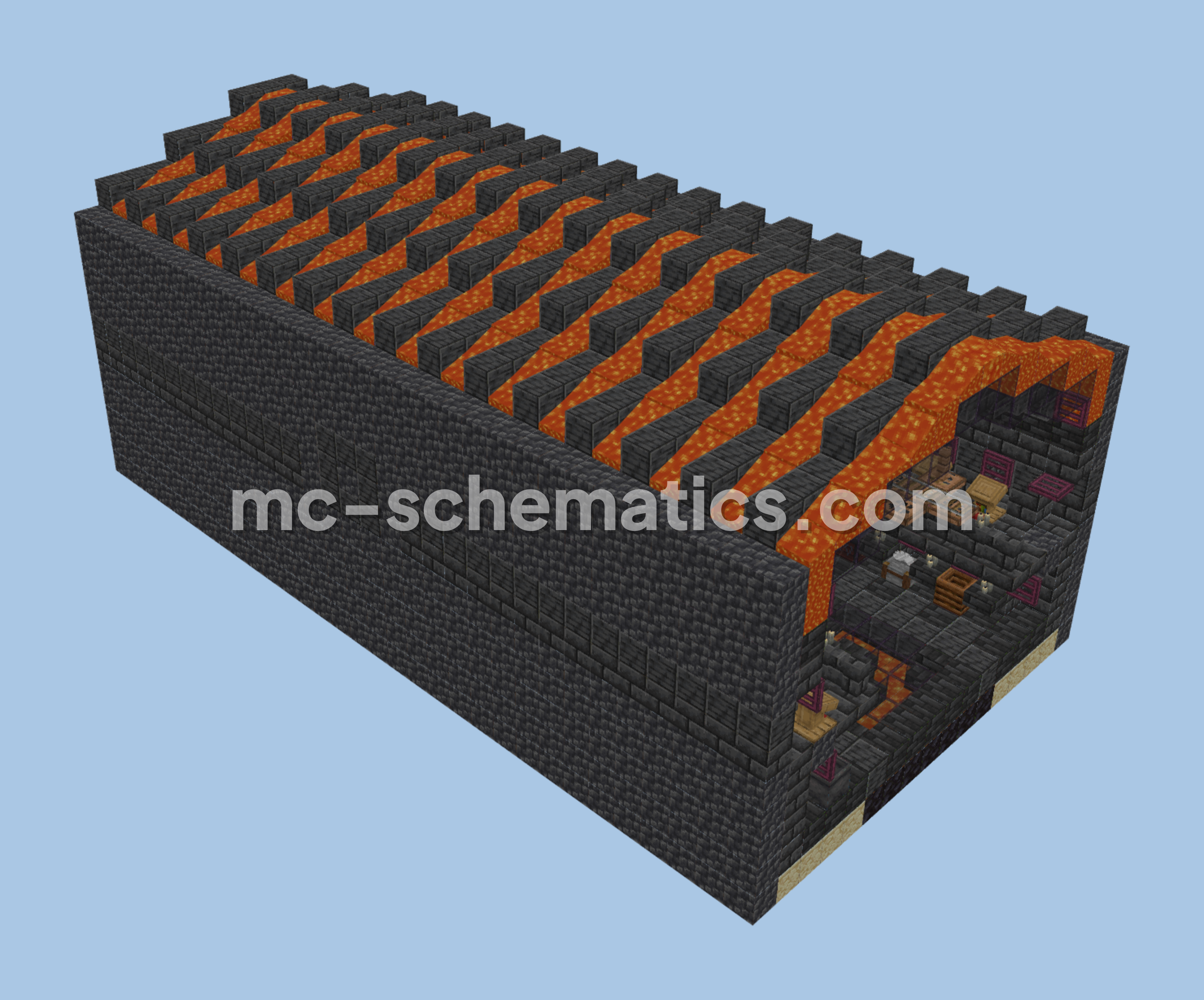 Modular Tunnel Trading Hall Minecraft schematic preview