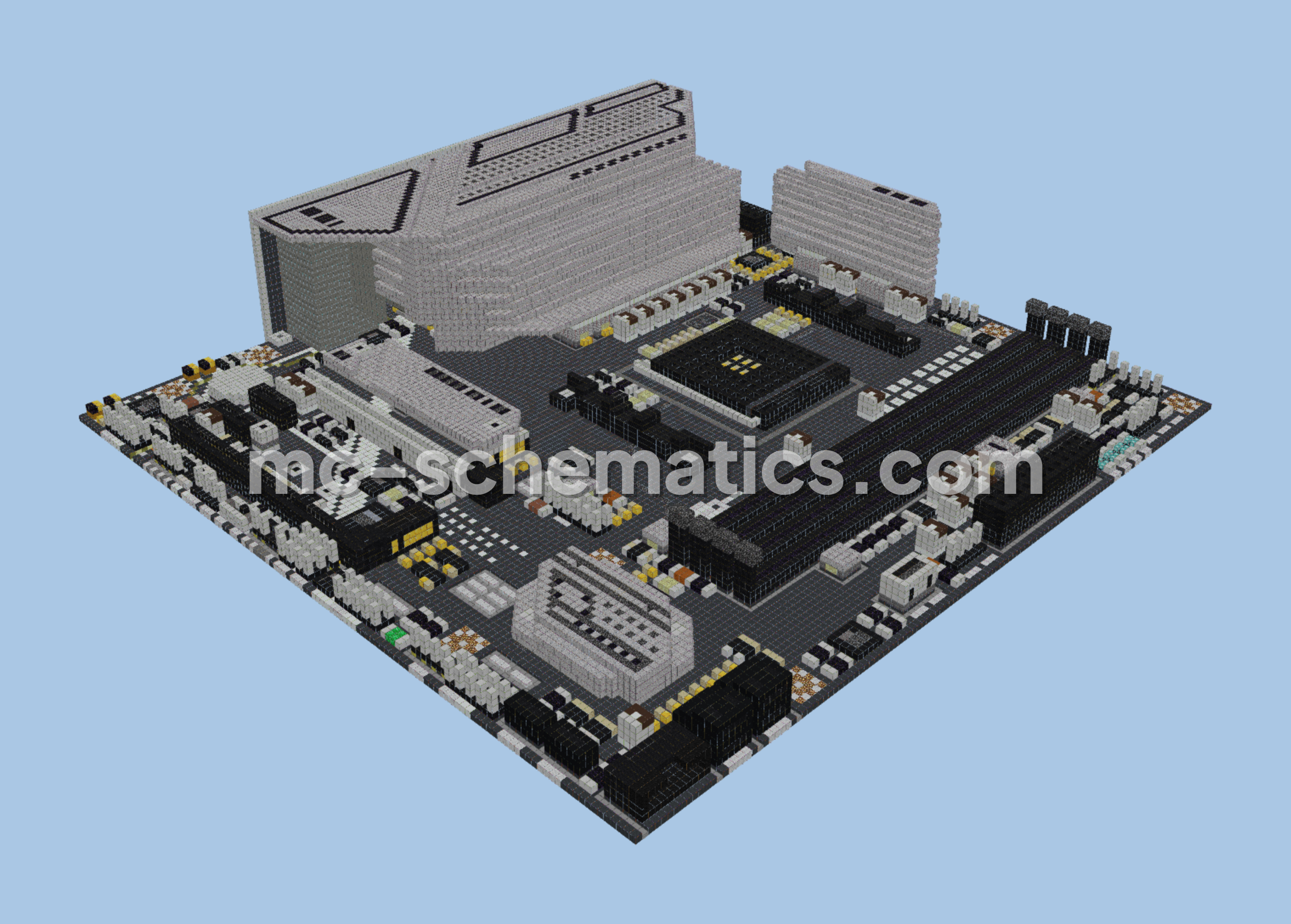 MSI MAG B550M Mortar Max Wifi Motherboard Minecraft schematic preview
