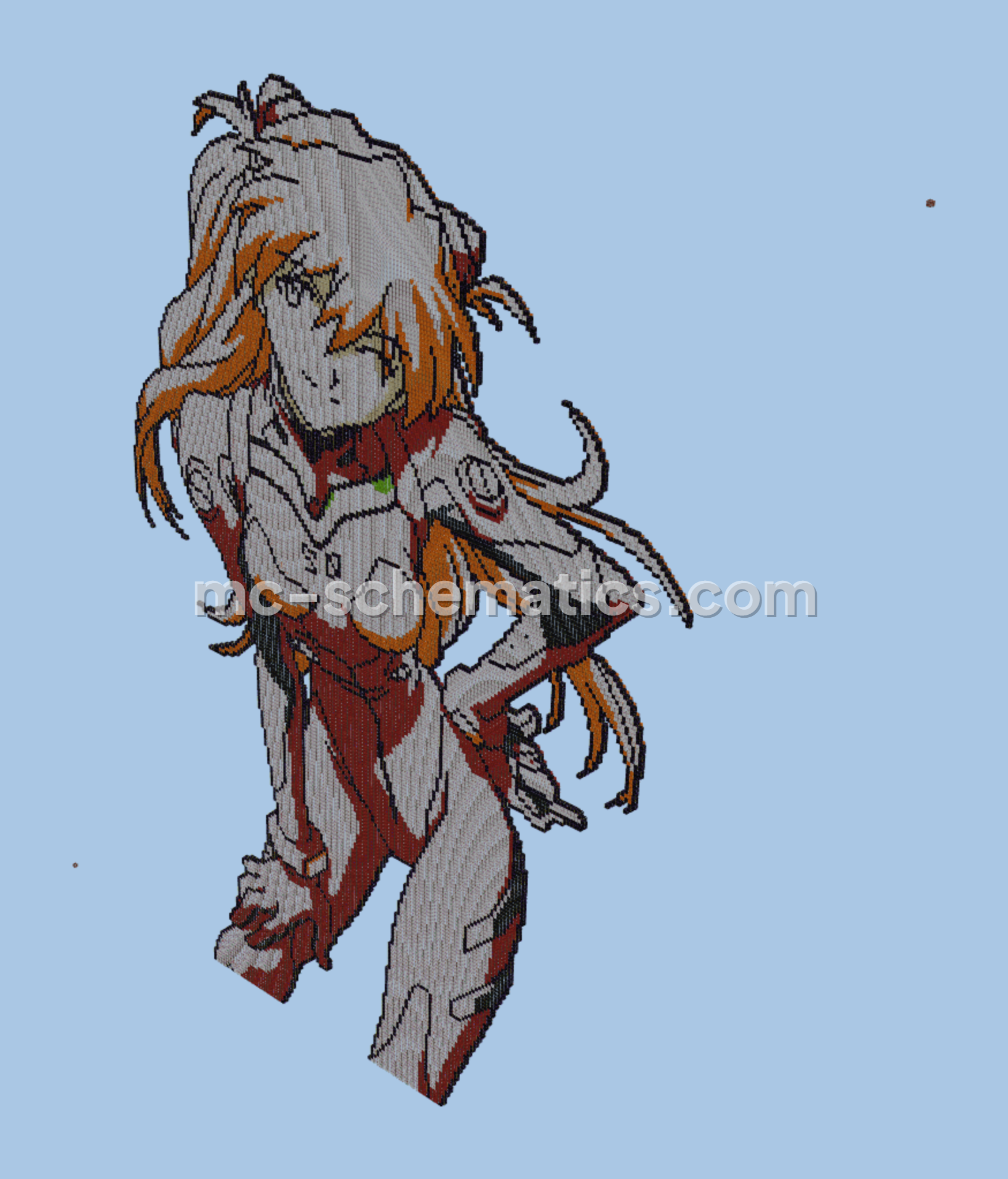Neon Genesis Evangelion Asuka Statue Minecraft schematic preview