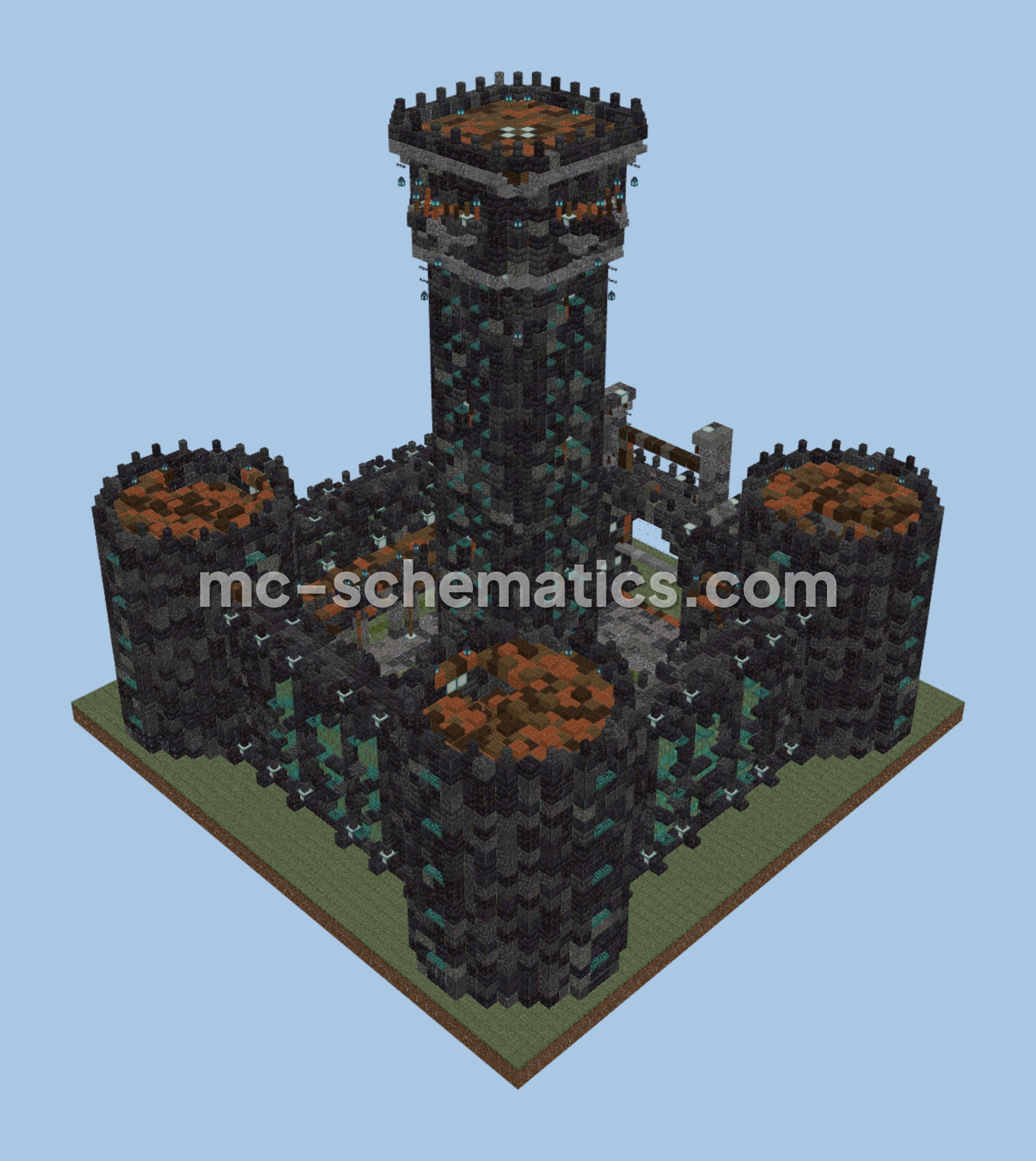 Nether Bastion Themed Castle Minecraft schematic preview