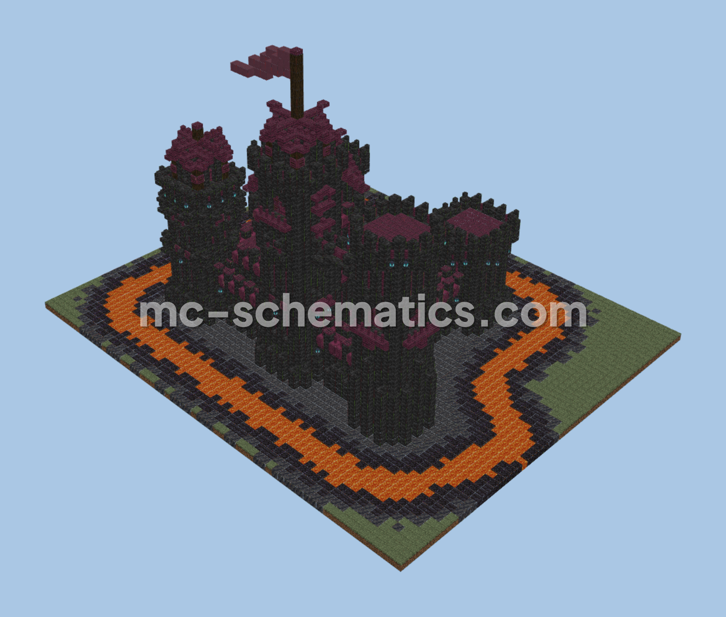 Nether Castle Structure Minecraft schematic preview
