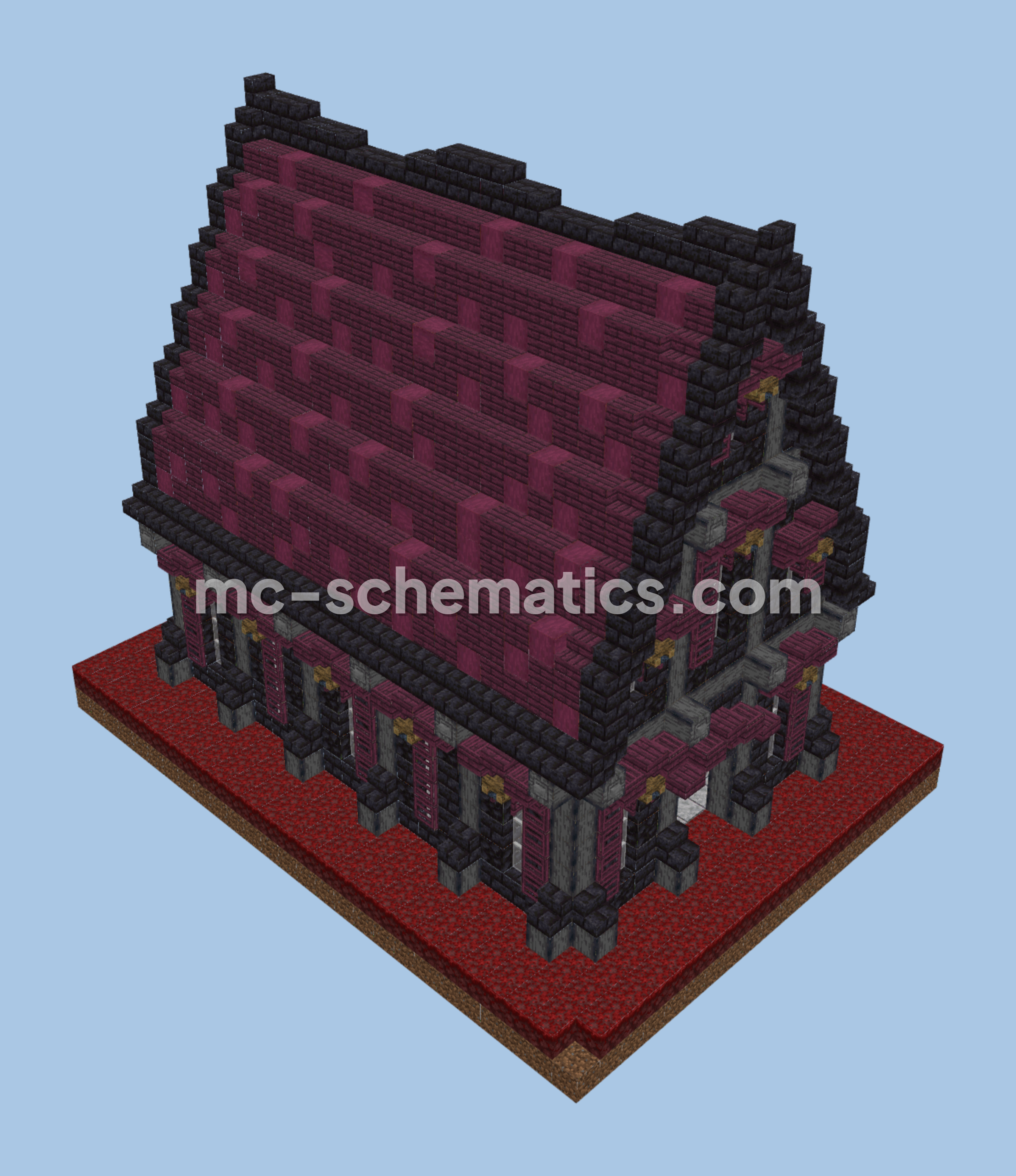 Nether Fantasy Library Structure Minecraft schematic preview
