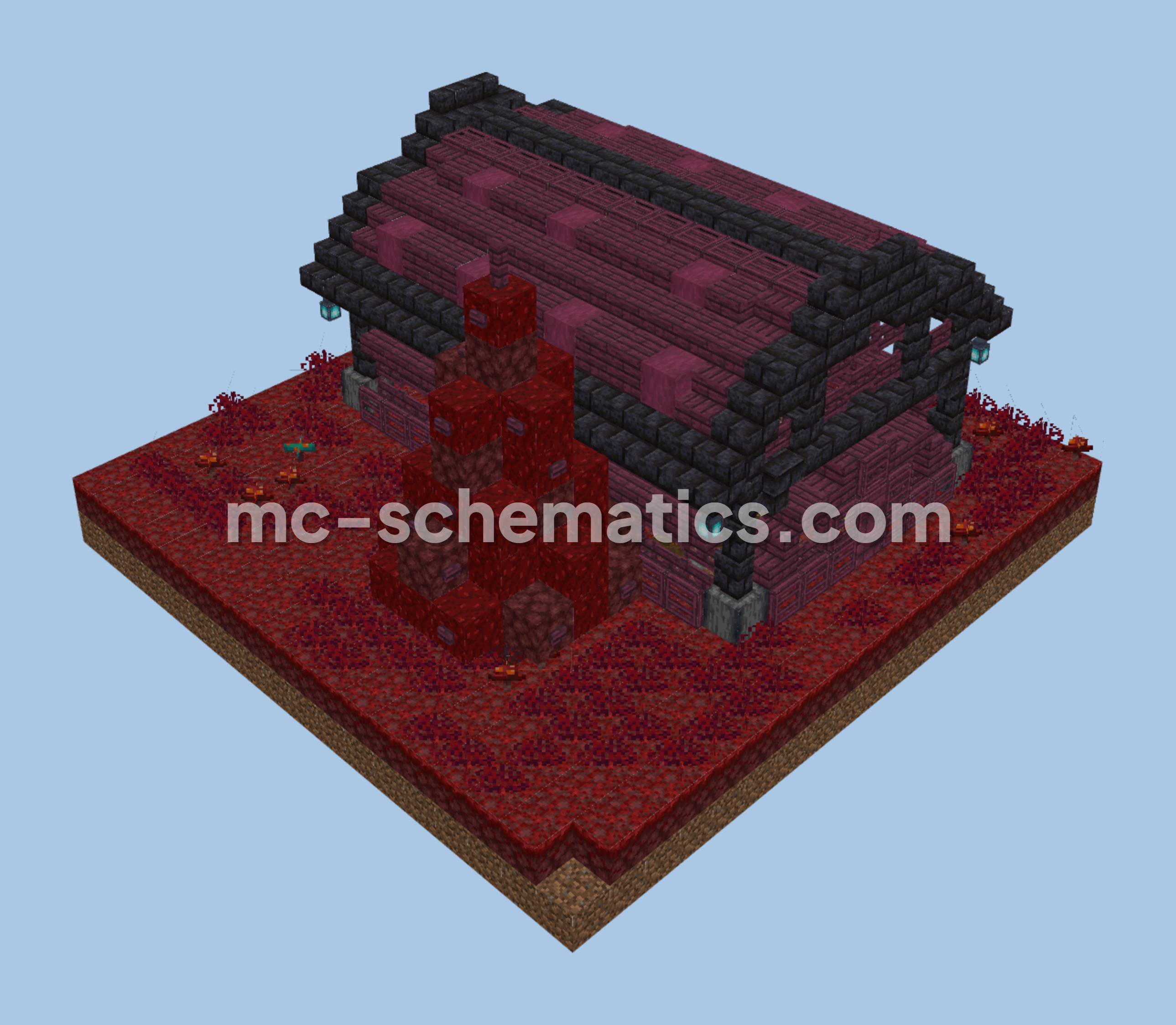 Nether Hoglin Stable Fantasy Build Minecraft schematic preview