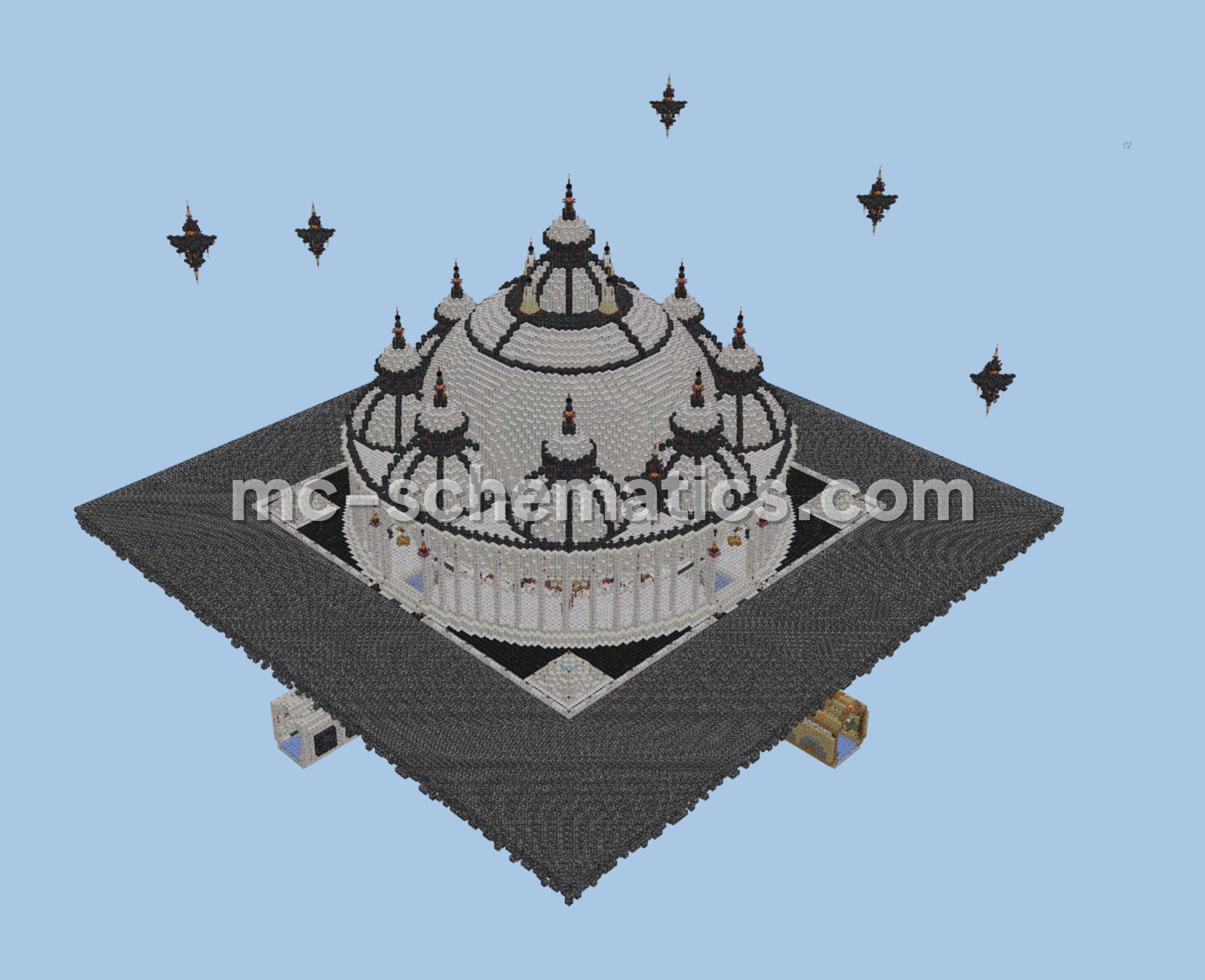Nether Hub Design Minecraft schematic preview