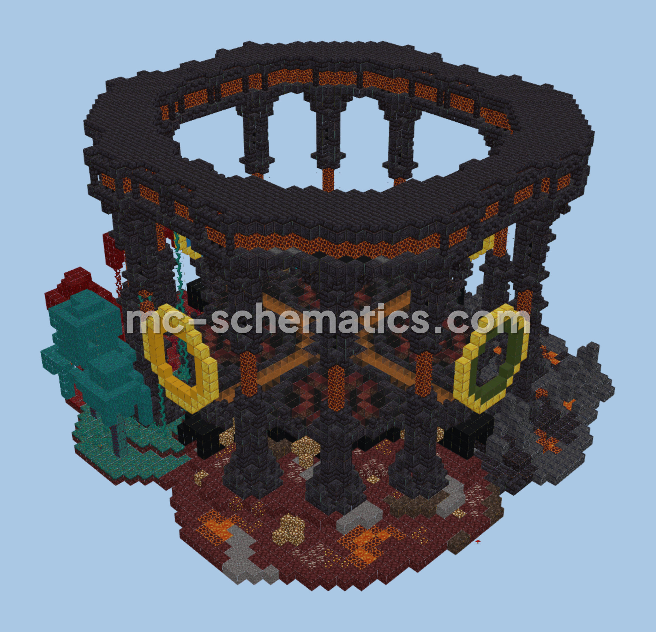 Nether Hub Ring System Minecraft schematic preview