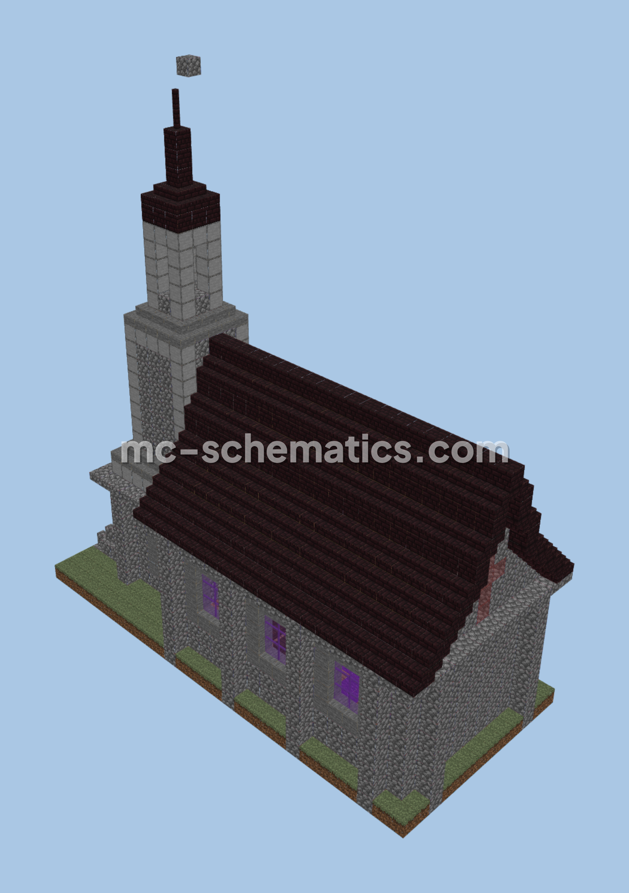Nether Portal Church Structure Minecraft schematic preview