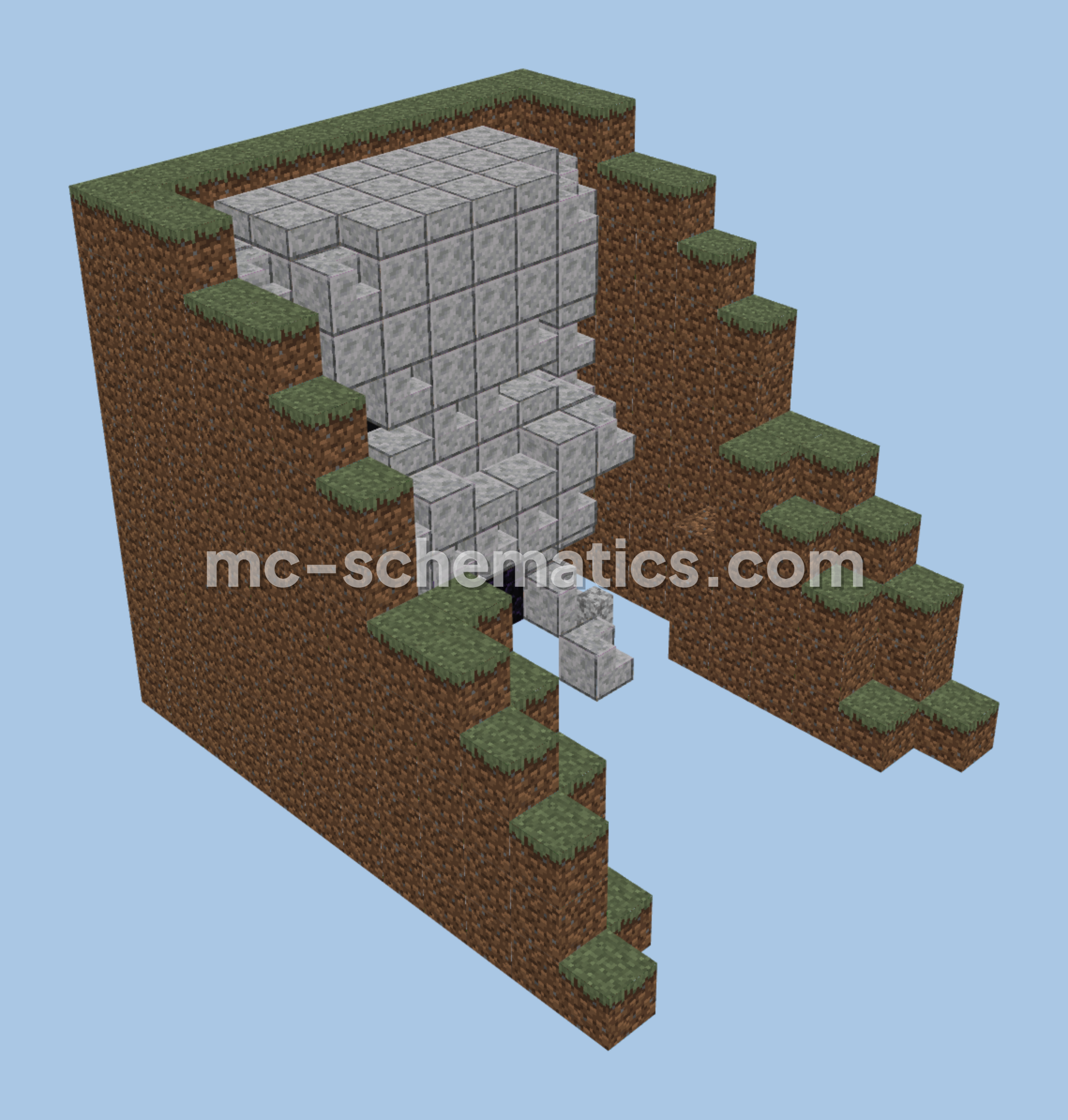 Nether Portal Skull Design Minecraft schematic preview