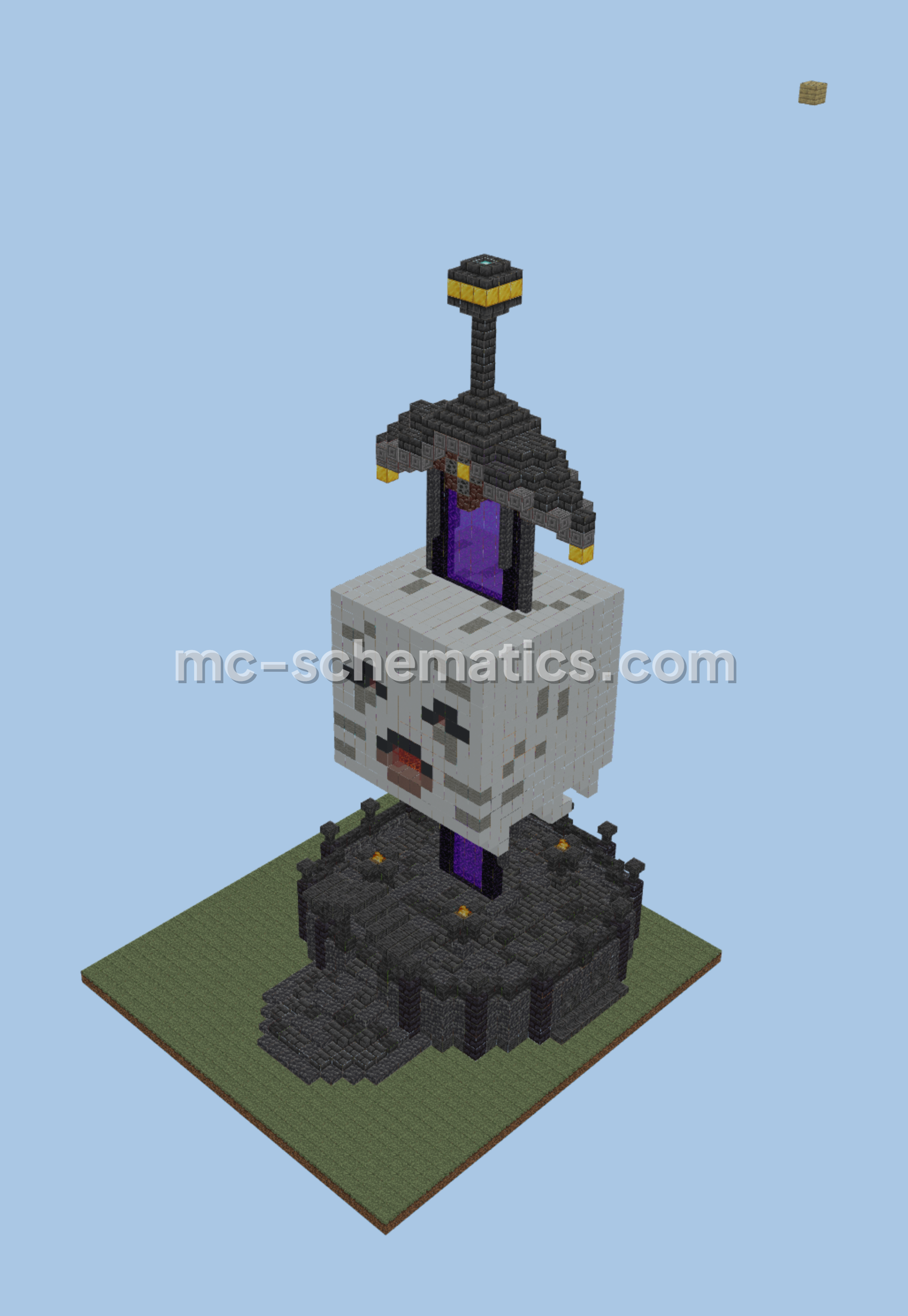 Nether Portal Sword Build Minecraft schematic preview