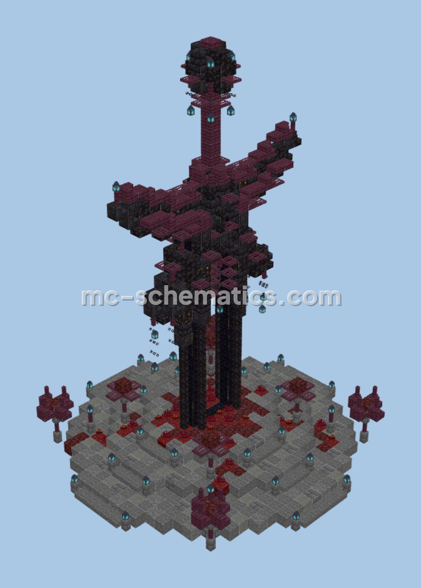 Nether Portal Sword Structure Minecraft schematic preview