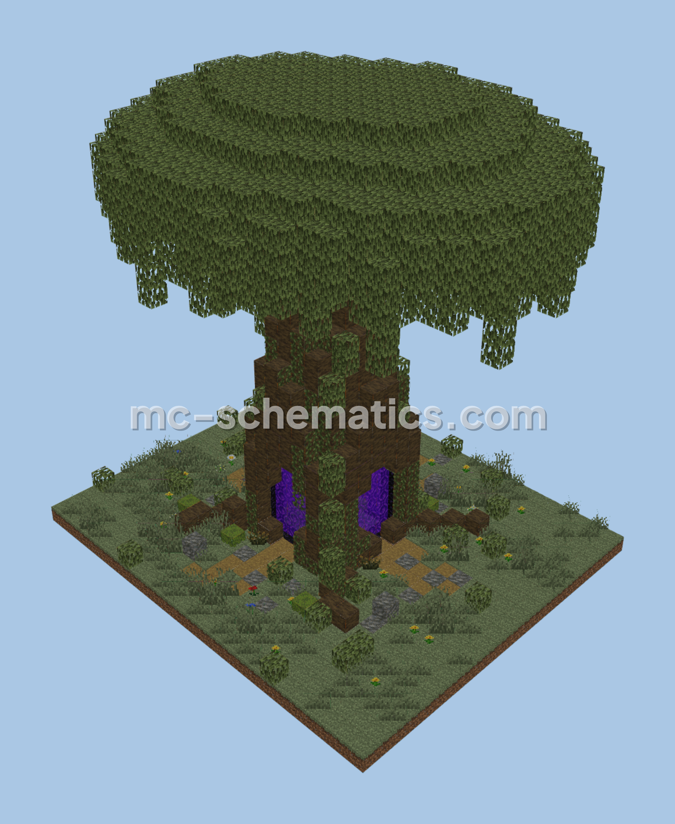 Nether Portal Treehouse Minecraft schematic preview