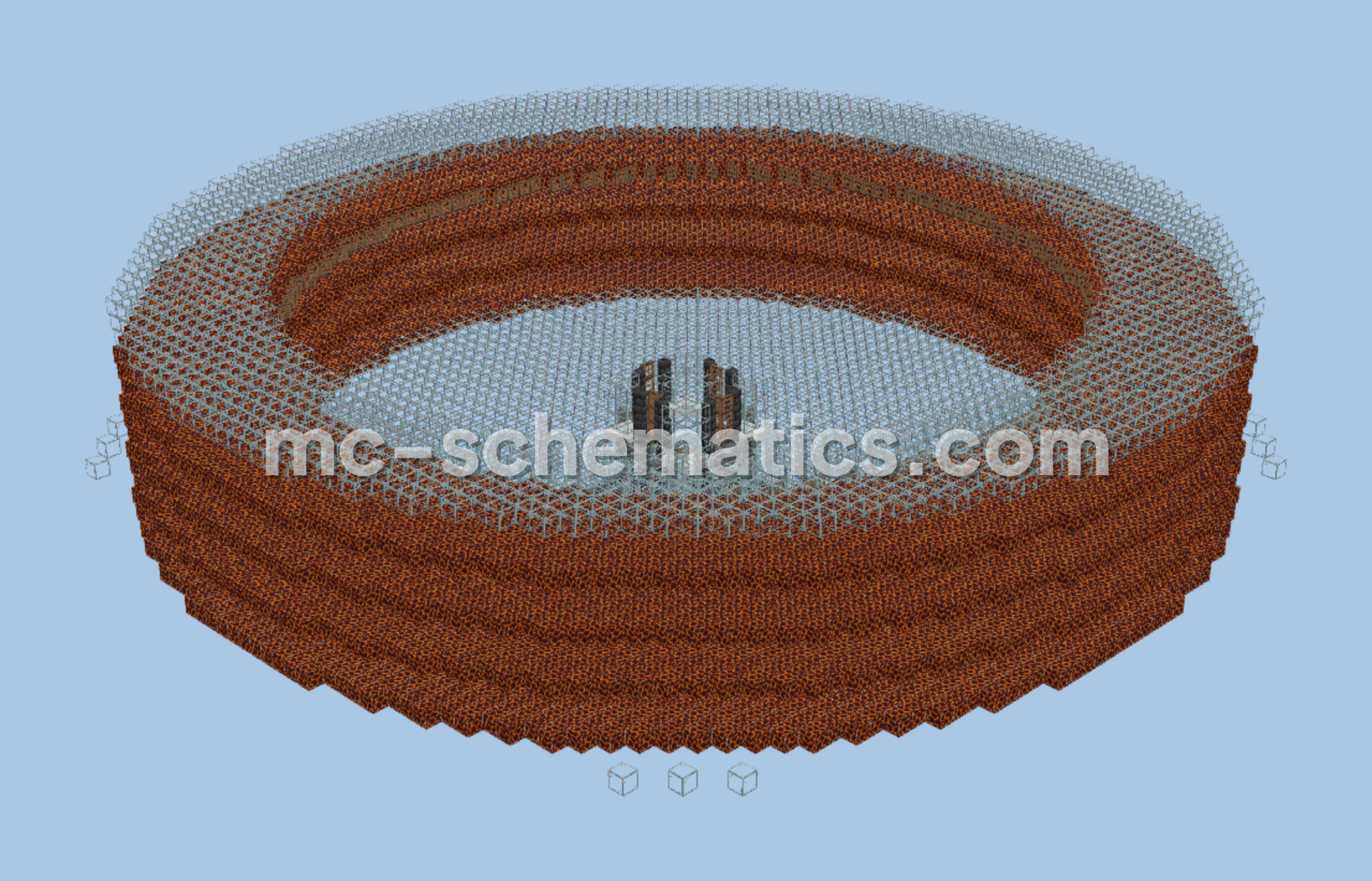 Nether Roof Gold Farm with Automatic Crafting Modules Minecraft schematic