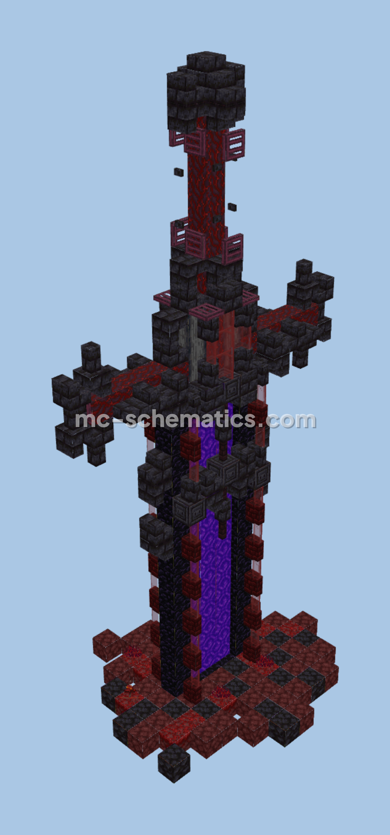 Nether Sword Portal Build Minecraft schematic