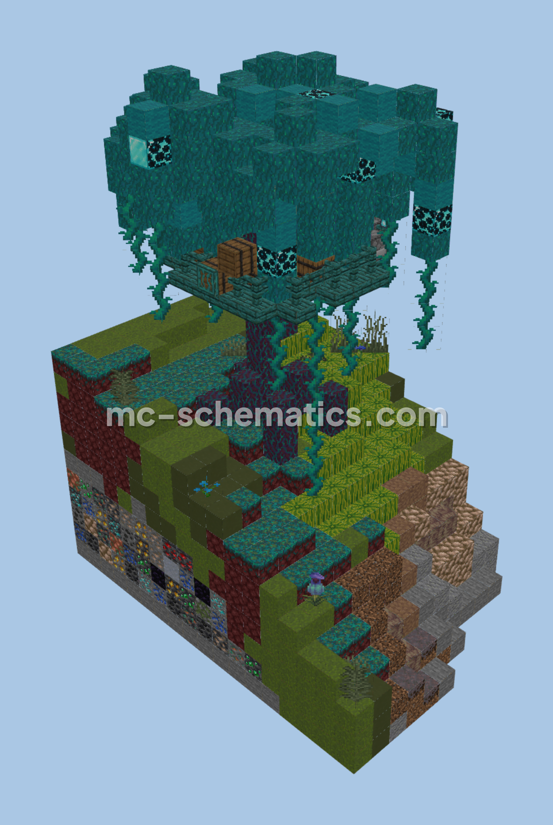 Nether Themed Treehouse Structure Minecraft schematic preview