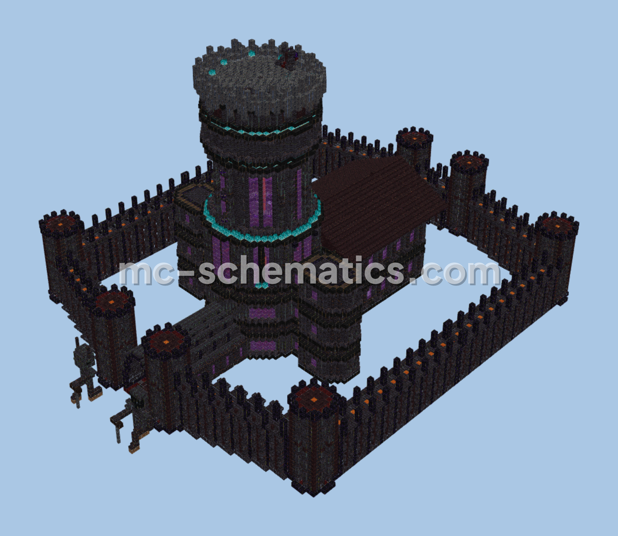 Netherite Knight Castle Recreation Minecraft schematic preview
