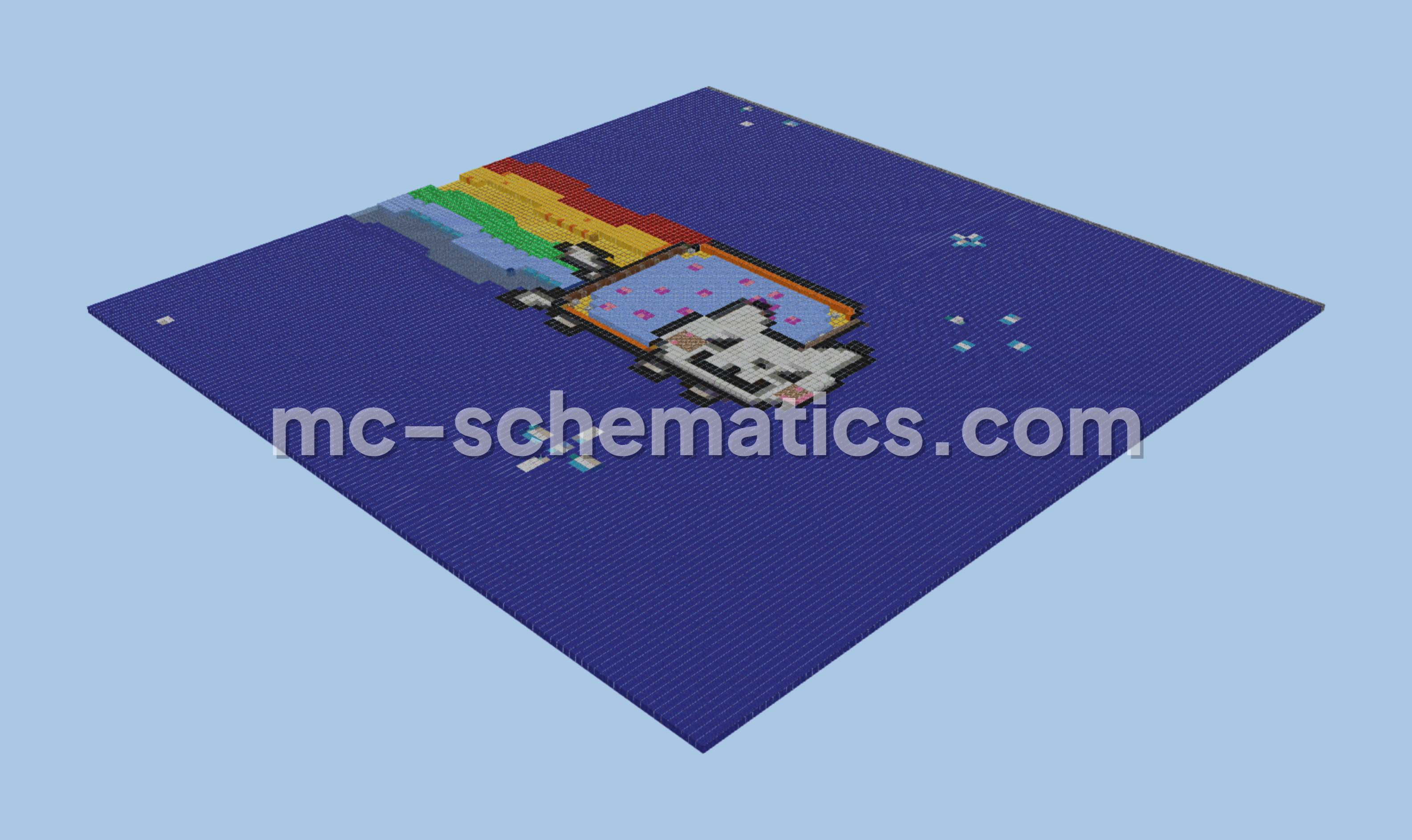 Nyan Cat Pixel Art Map Minecraft schematic preview
