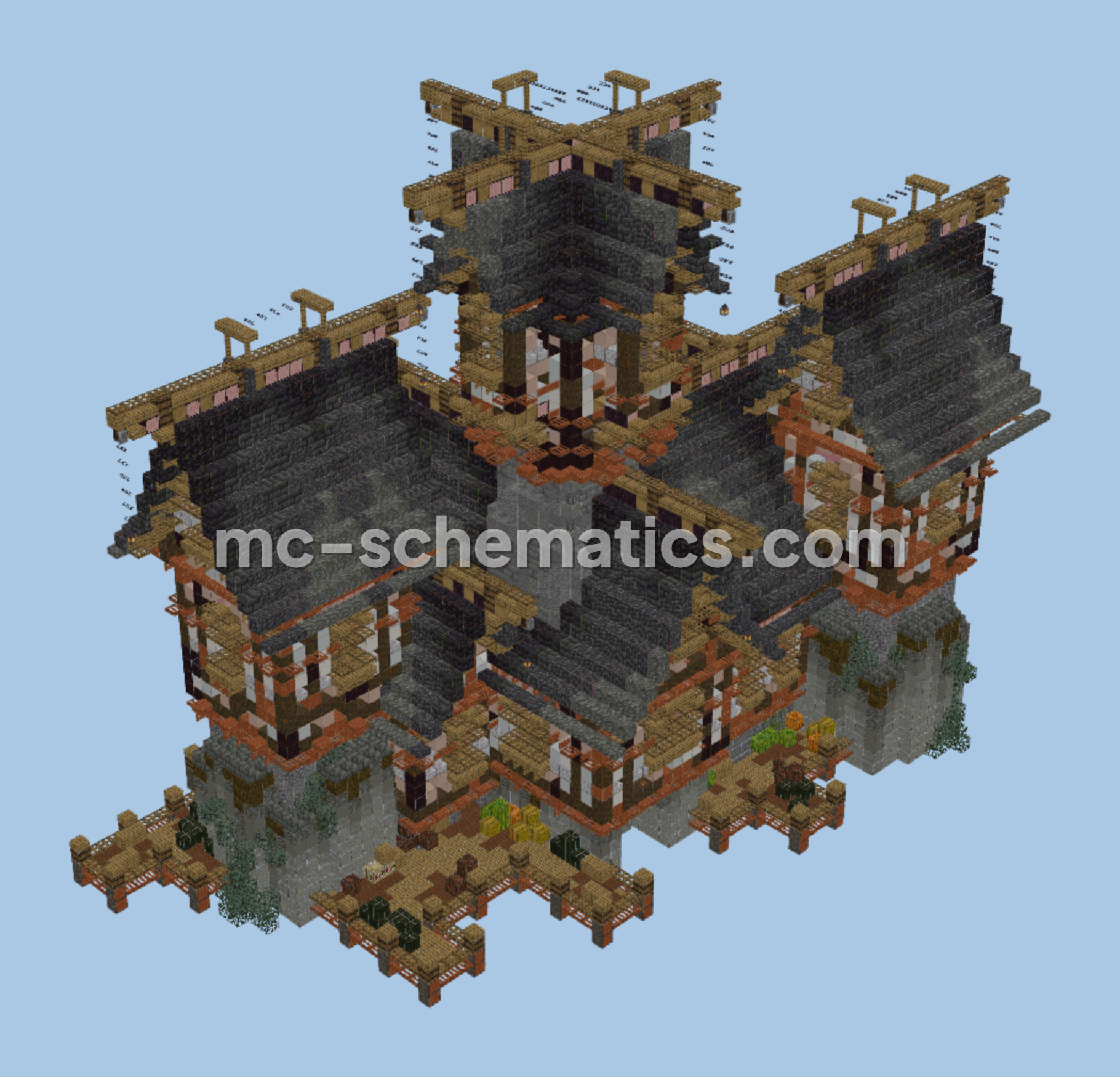 Oak Tree Farm Structure Minecraft schematic preview
