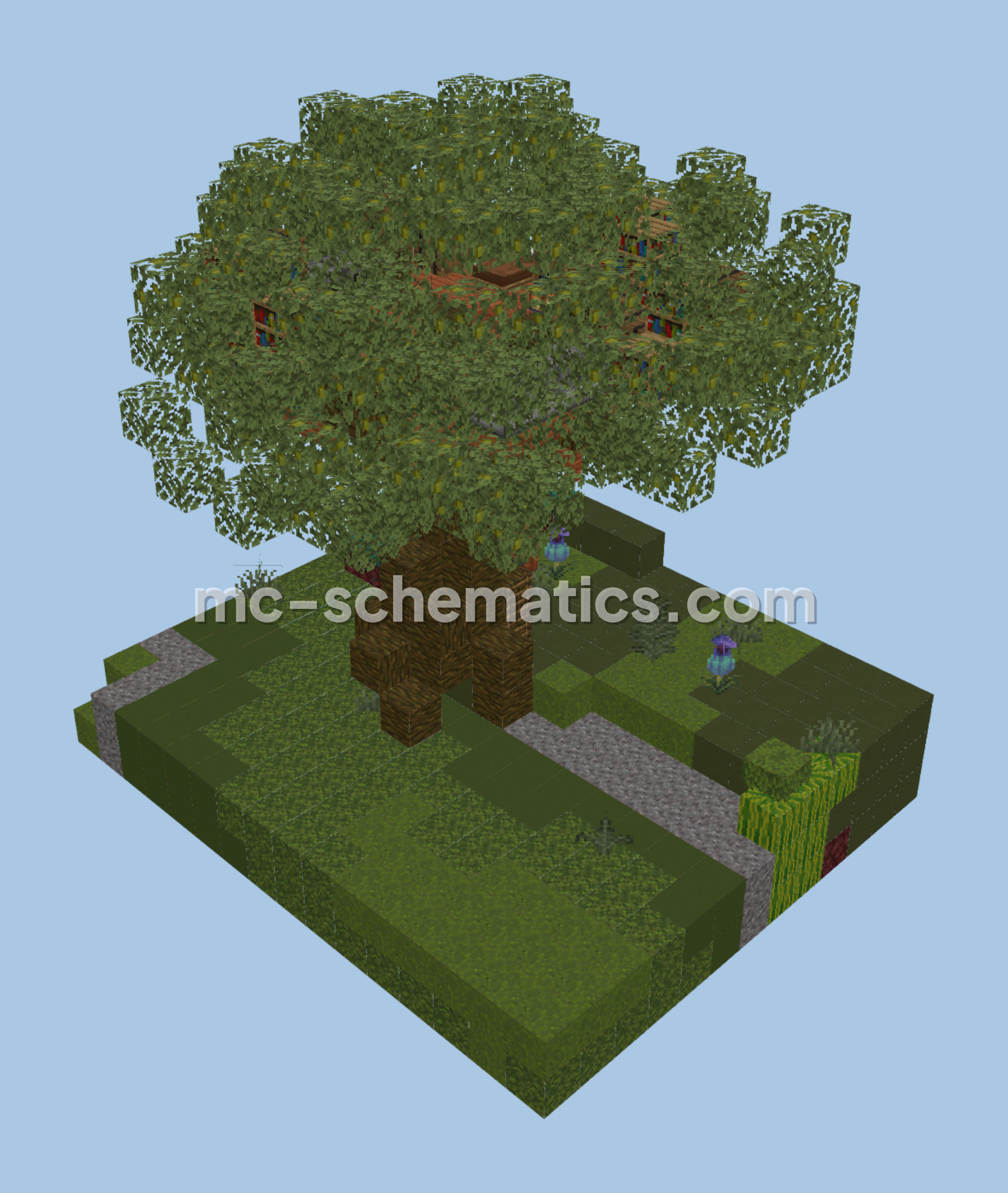 Oaktree House Build Minecraft schematic preview