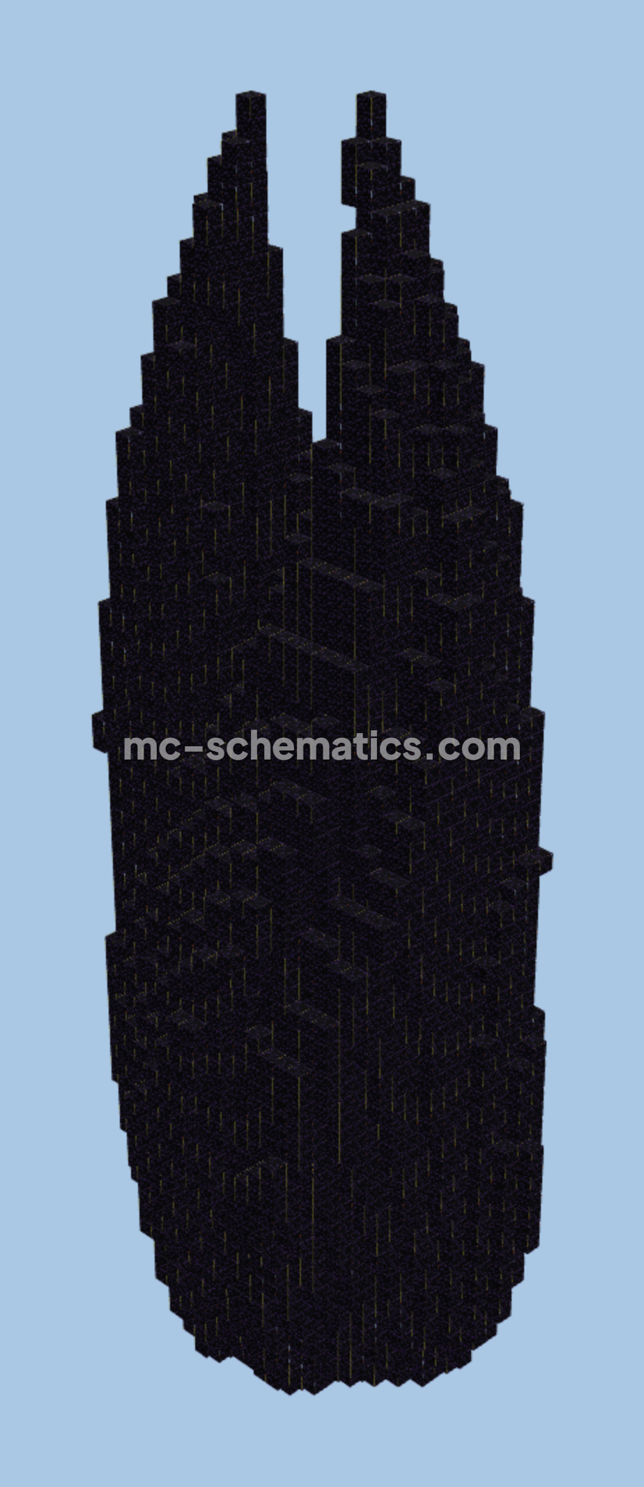 Obsidian Comet Structure Minecraft schematic preview