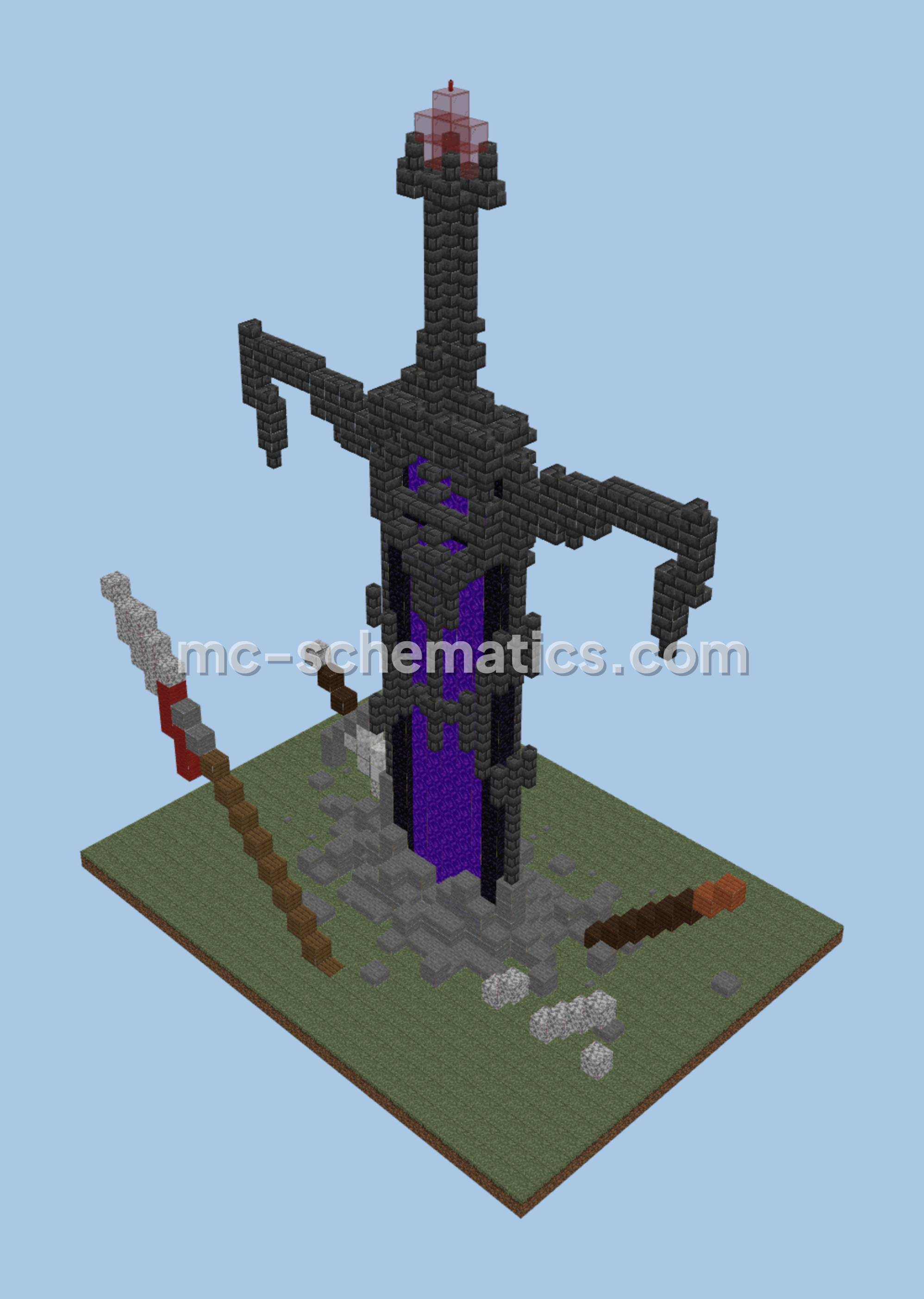 Obsidian Sword Structure Minecraft schematic preview