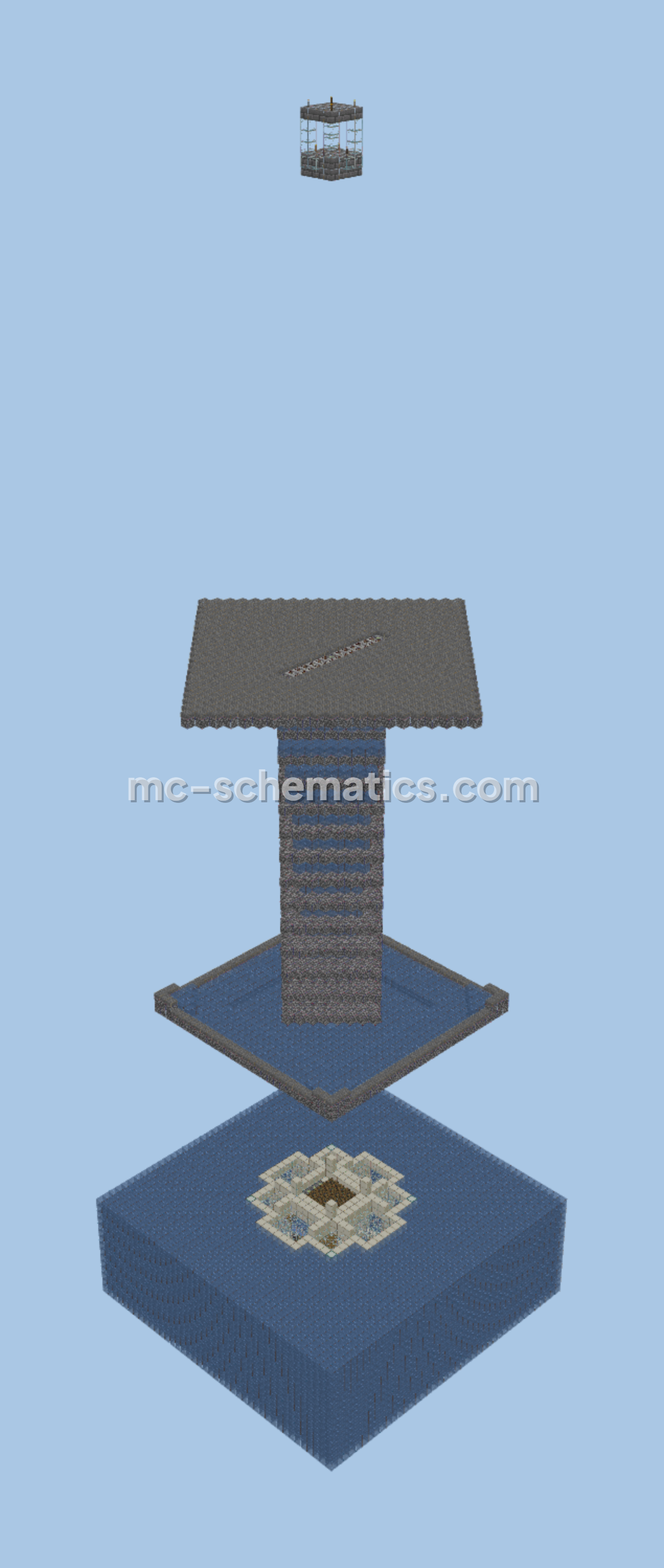 Ocean Mob Farm With AFK And Storage Minecraft schematic preview