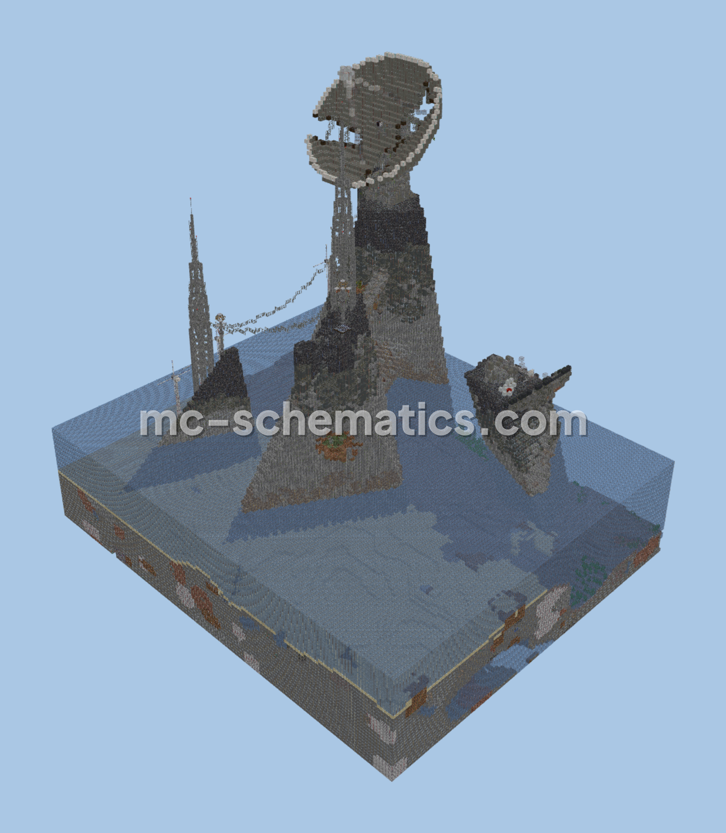 Ocean Power Station Structure Minecraft schematic preview