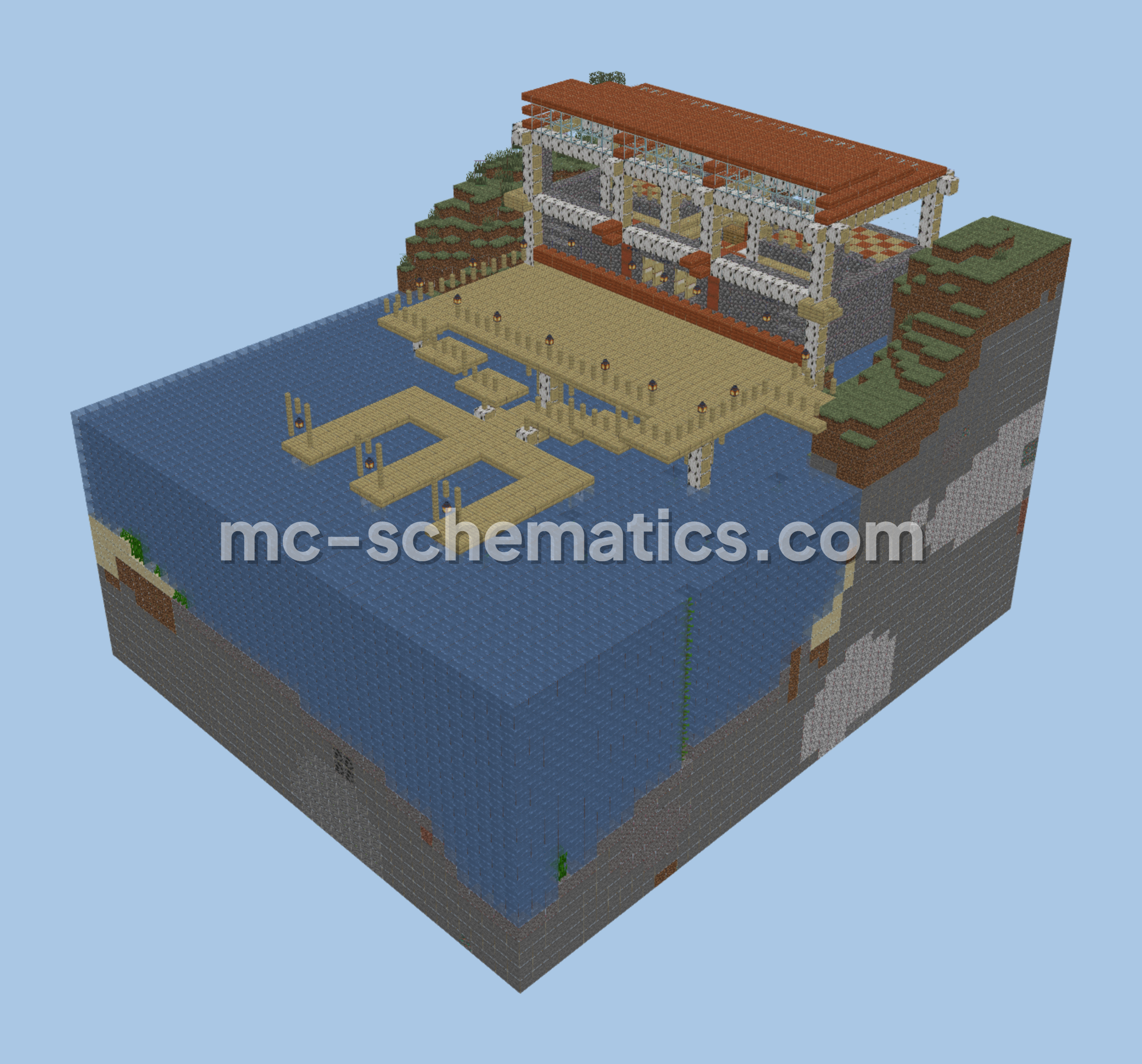 Ocean View Survival House Minecraft schematic preview