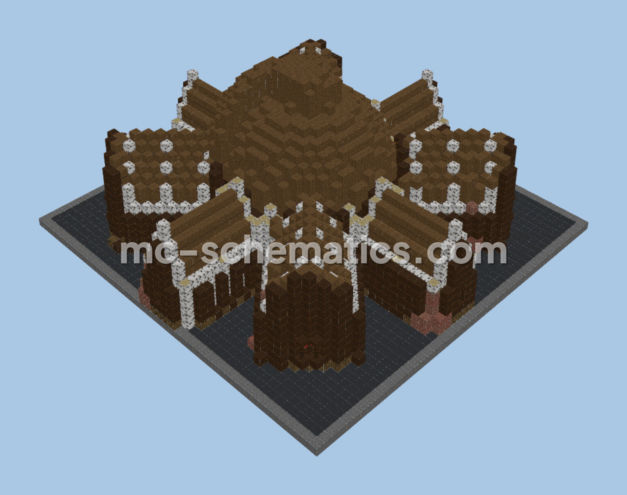 Octagonal Hotel Interior Design Minecraft schematic preview