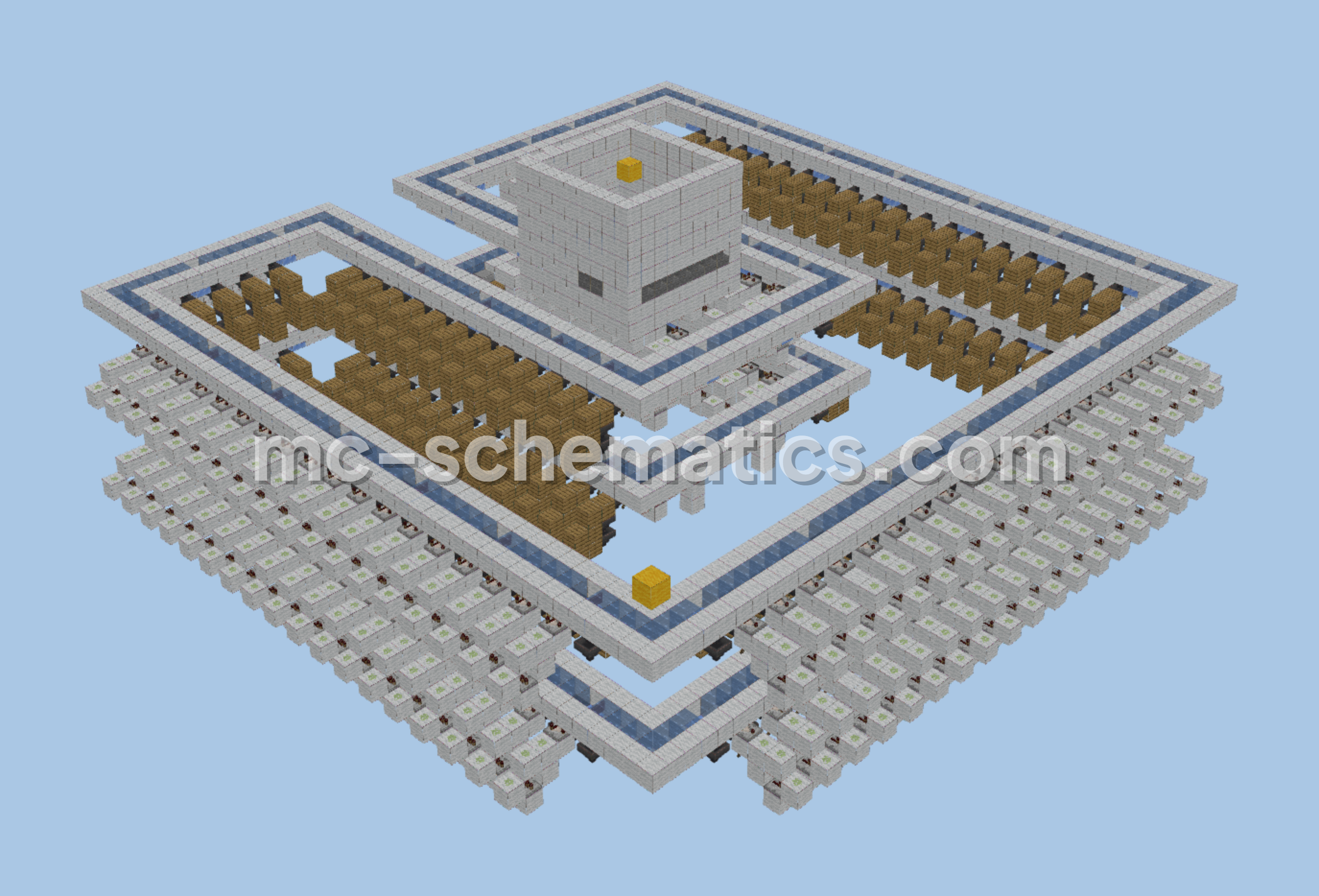 Oneblock Item Sorter System Minecraft schematic preview