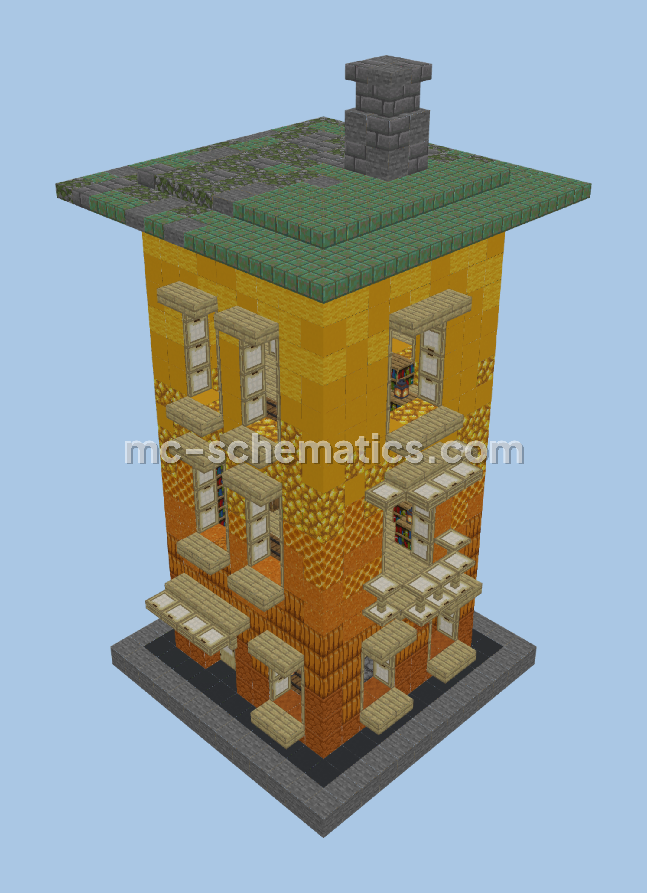 Orange House Minecraft Build Minecraft schematic preview