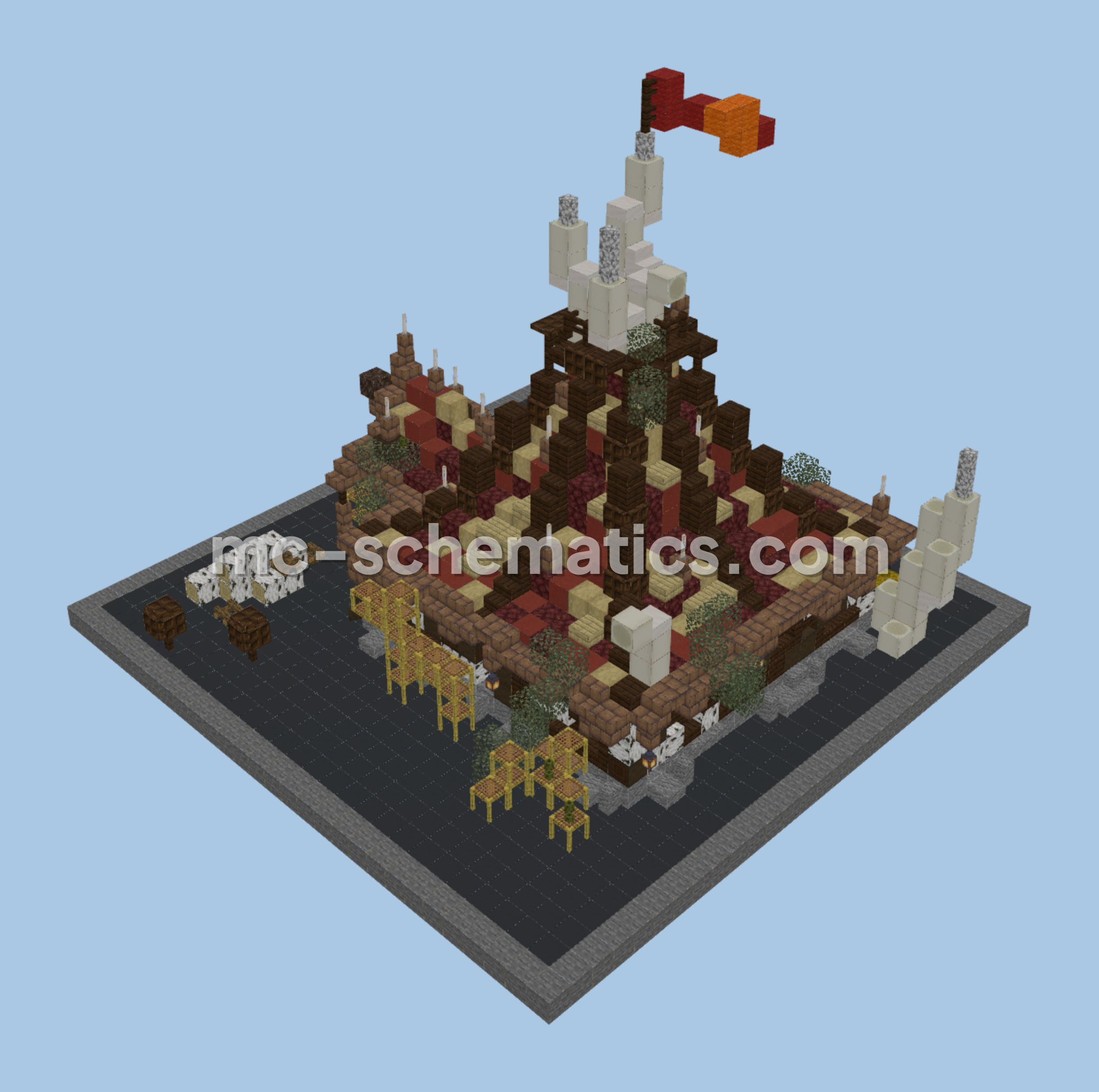 Orchish Pyramidal Huts 1-3 Style Minecraft schematic preview