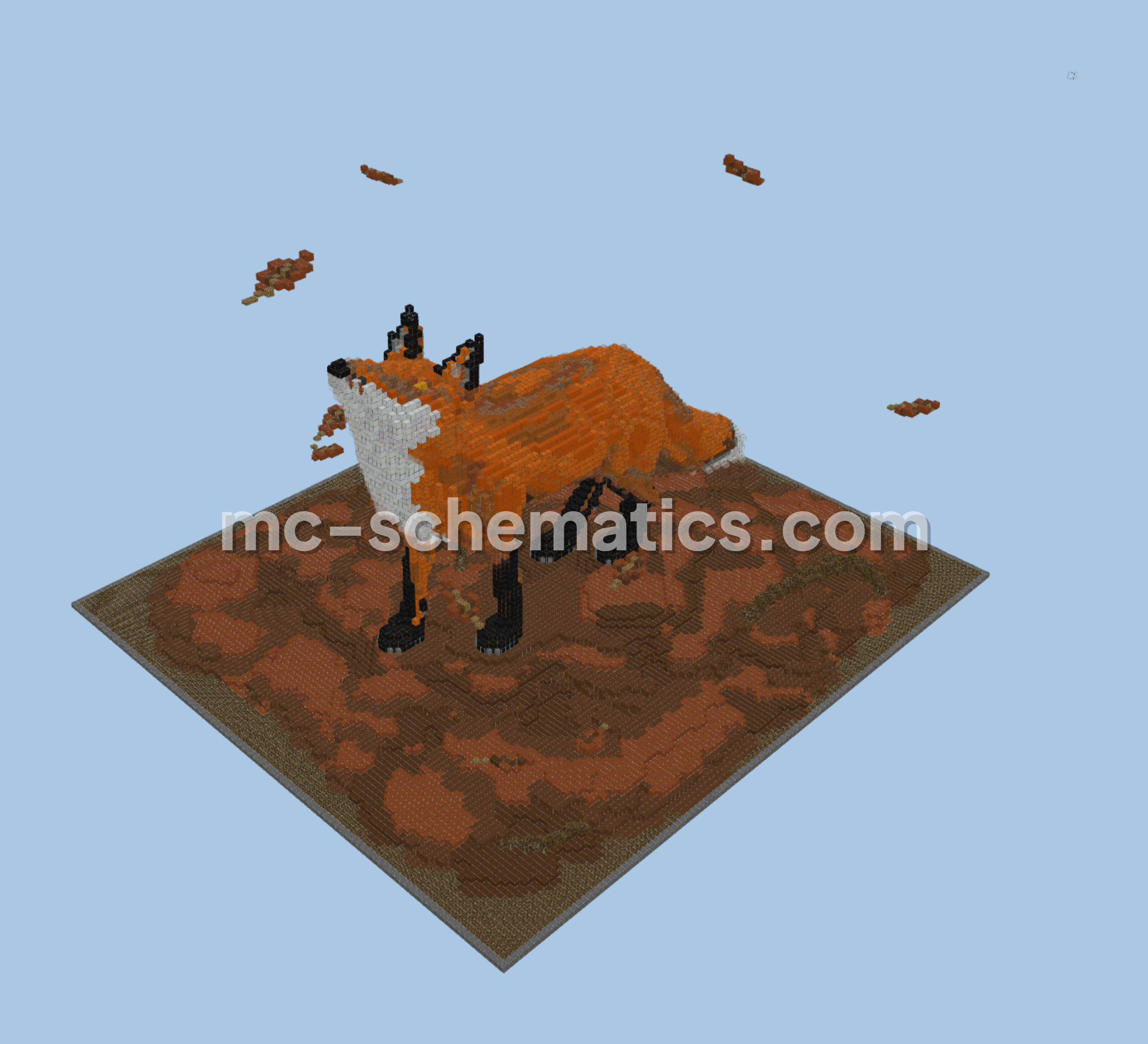 Organic Fox Sculpture Minecraft schematic preview