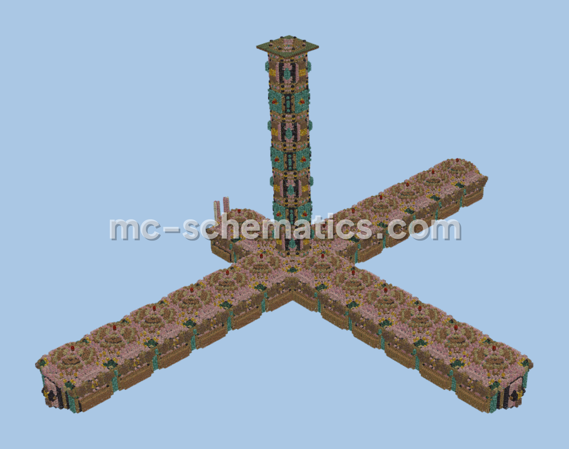 Oriental Storage with Elytra Entrance Minecraft schematic preview