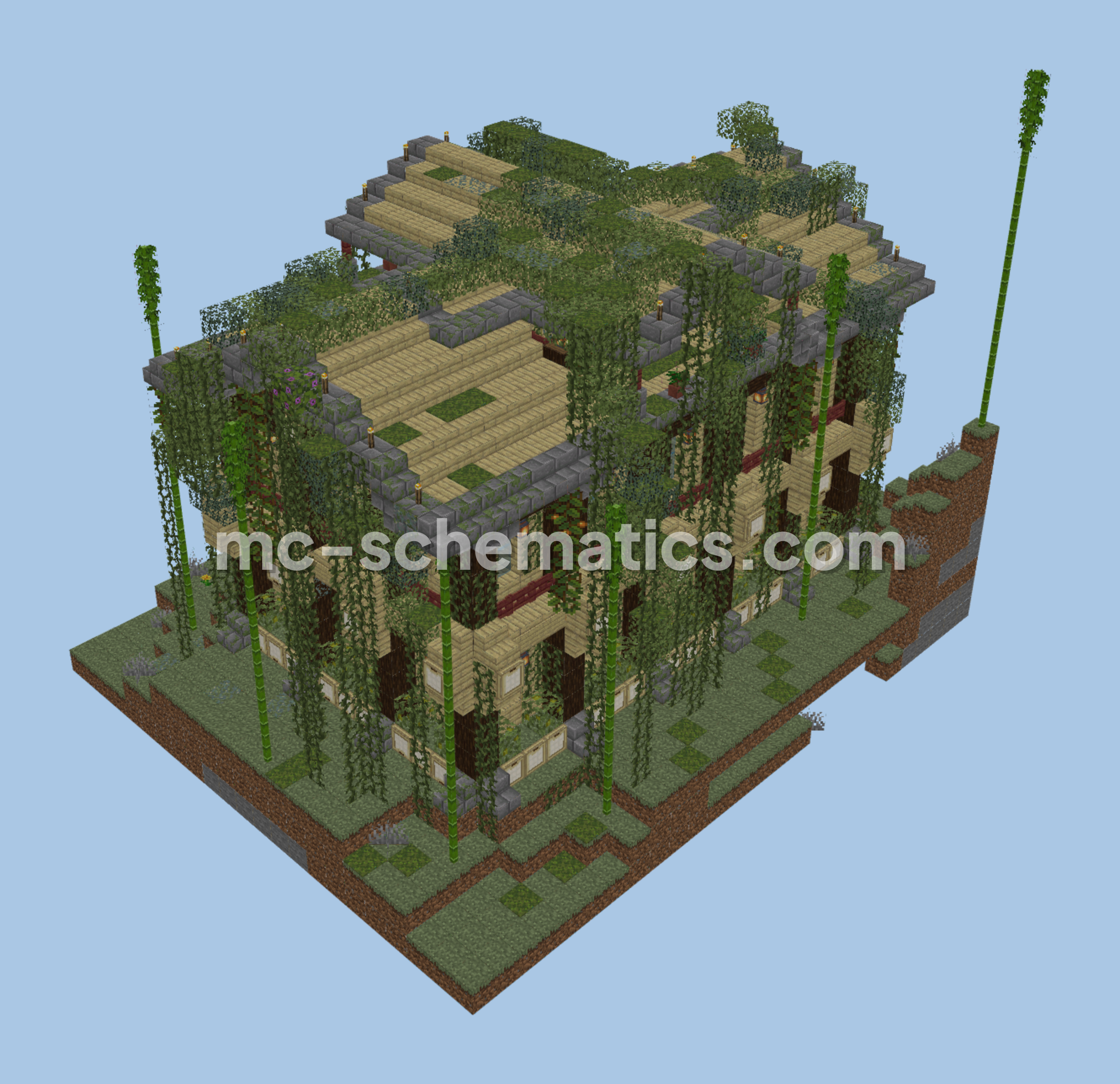 Overgrown Storage House Minecraft schematic preview