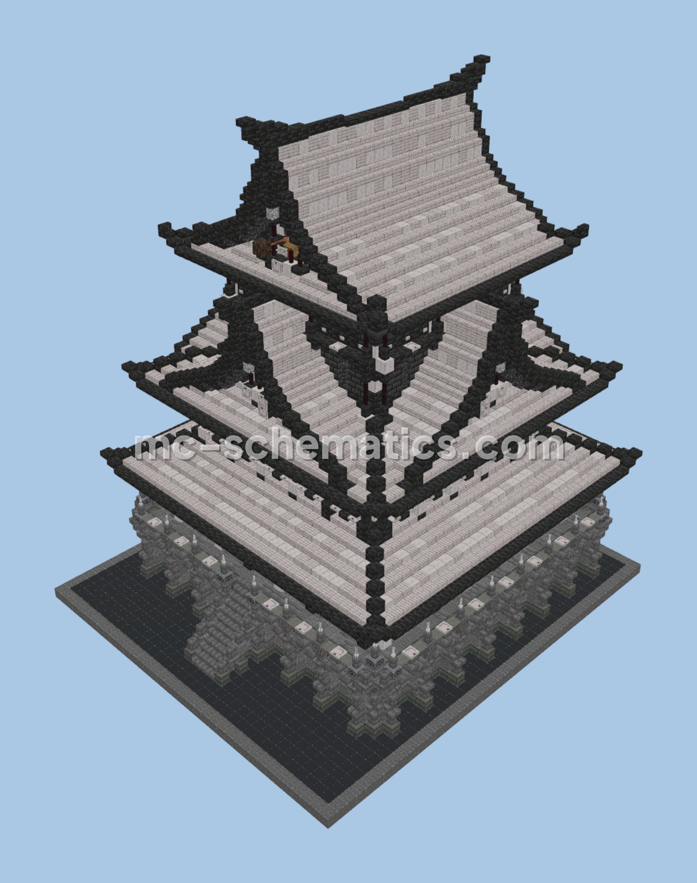 Pale Oak Japanese Castle Minecraft schematic