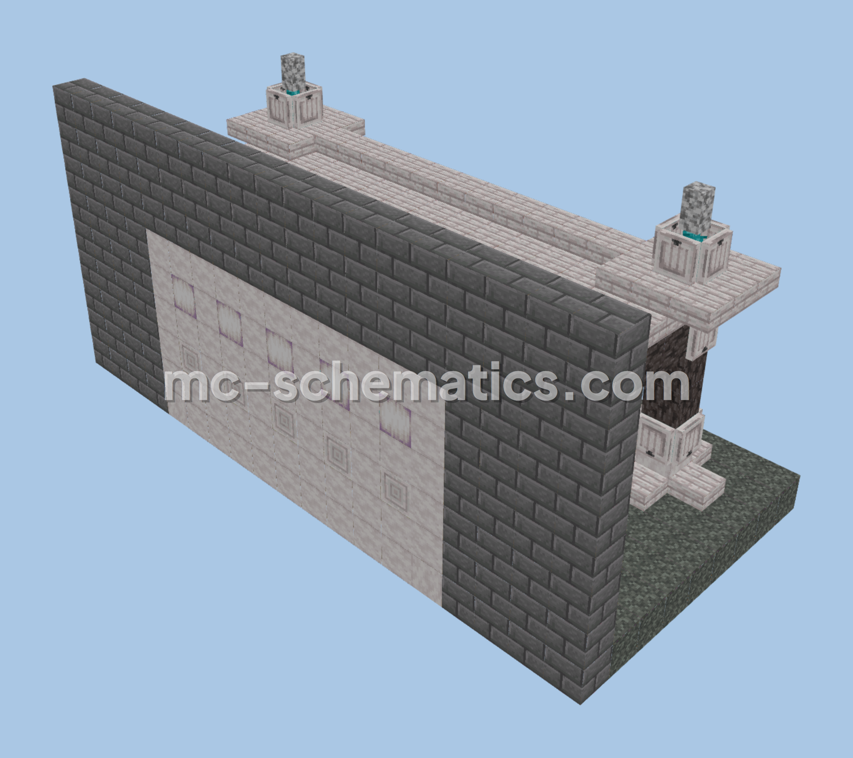 Pale Wood Trading Hall Structure Minecraft schematic preview