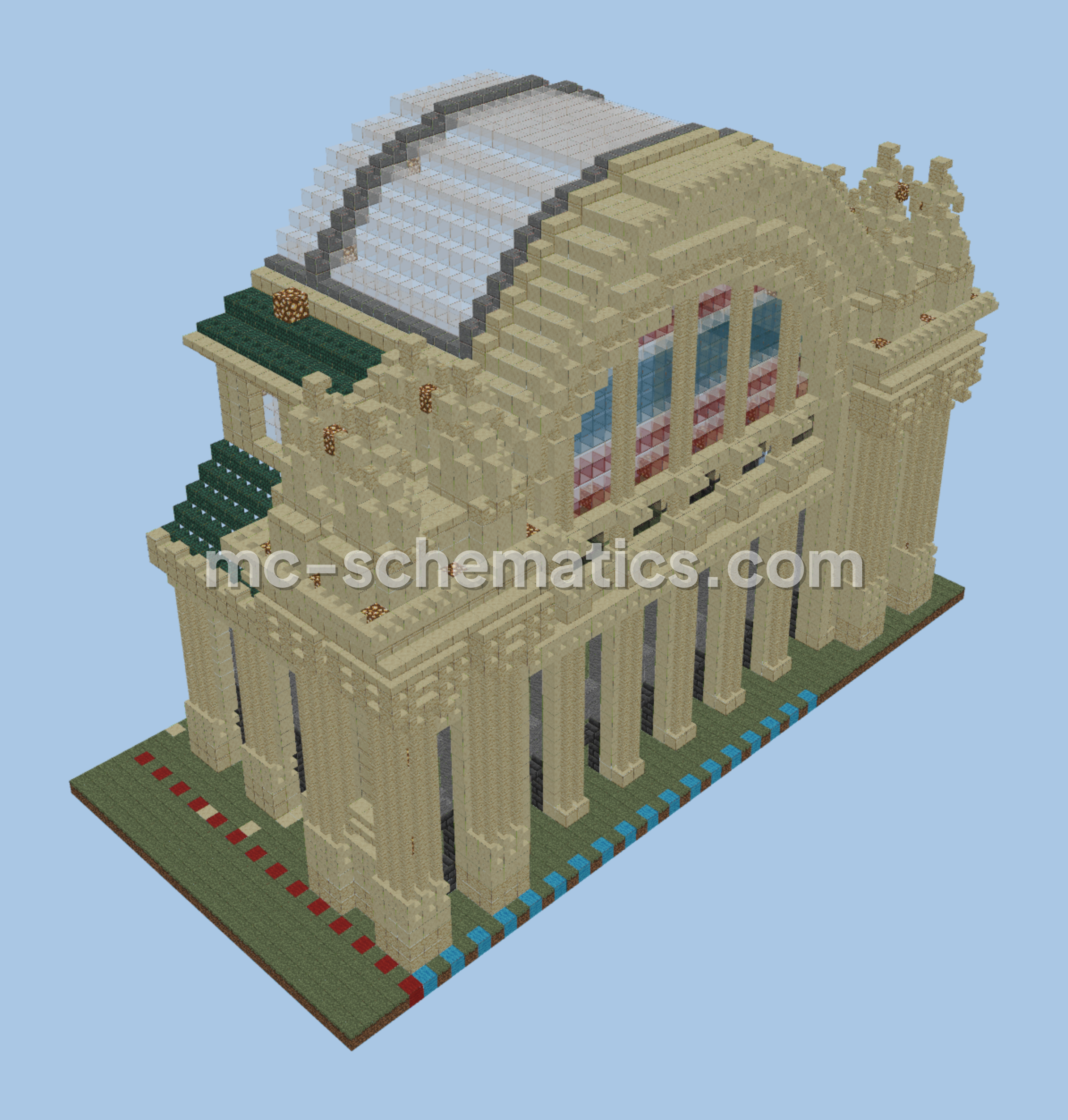 Parisian Train Station Design Minecraft schematic preview