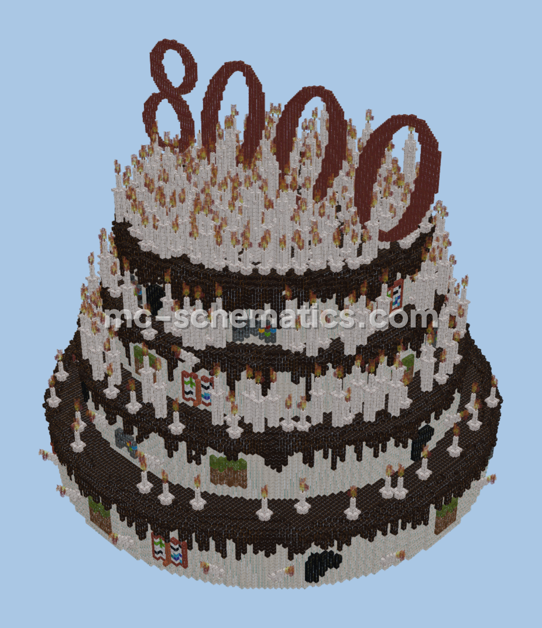 Patreon 8000 Followers Cake Tower Minecraft schematic preview