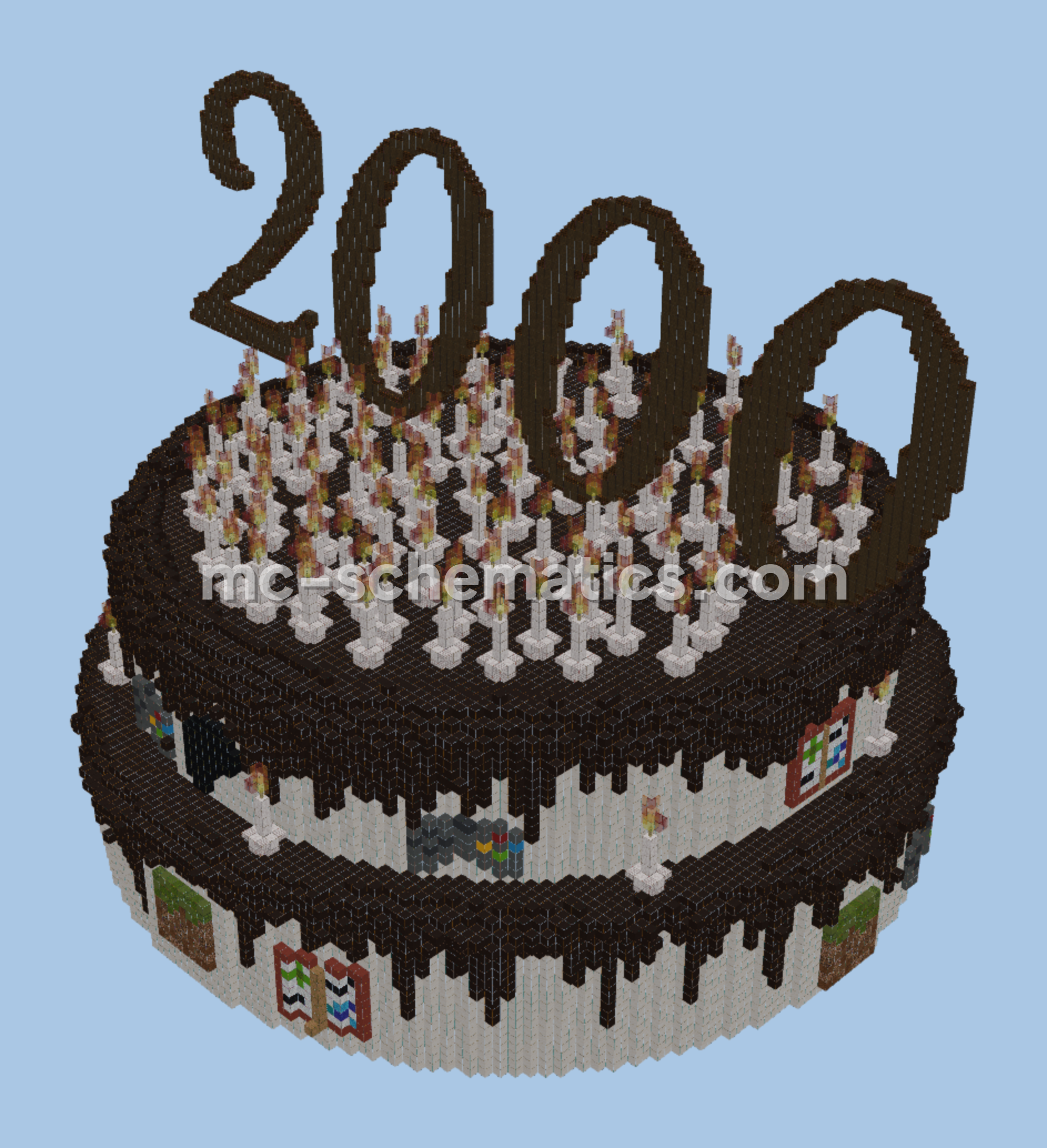 Patreon Followers Celebration Cake Structure Minecraft schematic preview