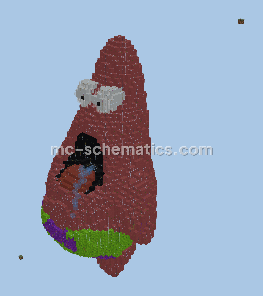 Patricio Star Minecraft Statue Decoration Minecraft schematic