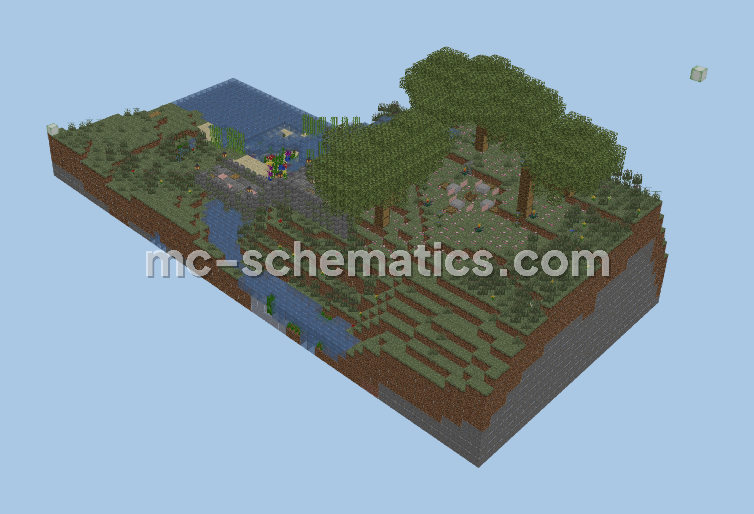 Peaceful Minecraft Garden Oasis Build Minecraft schematic preview
