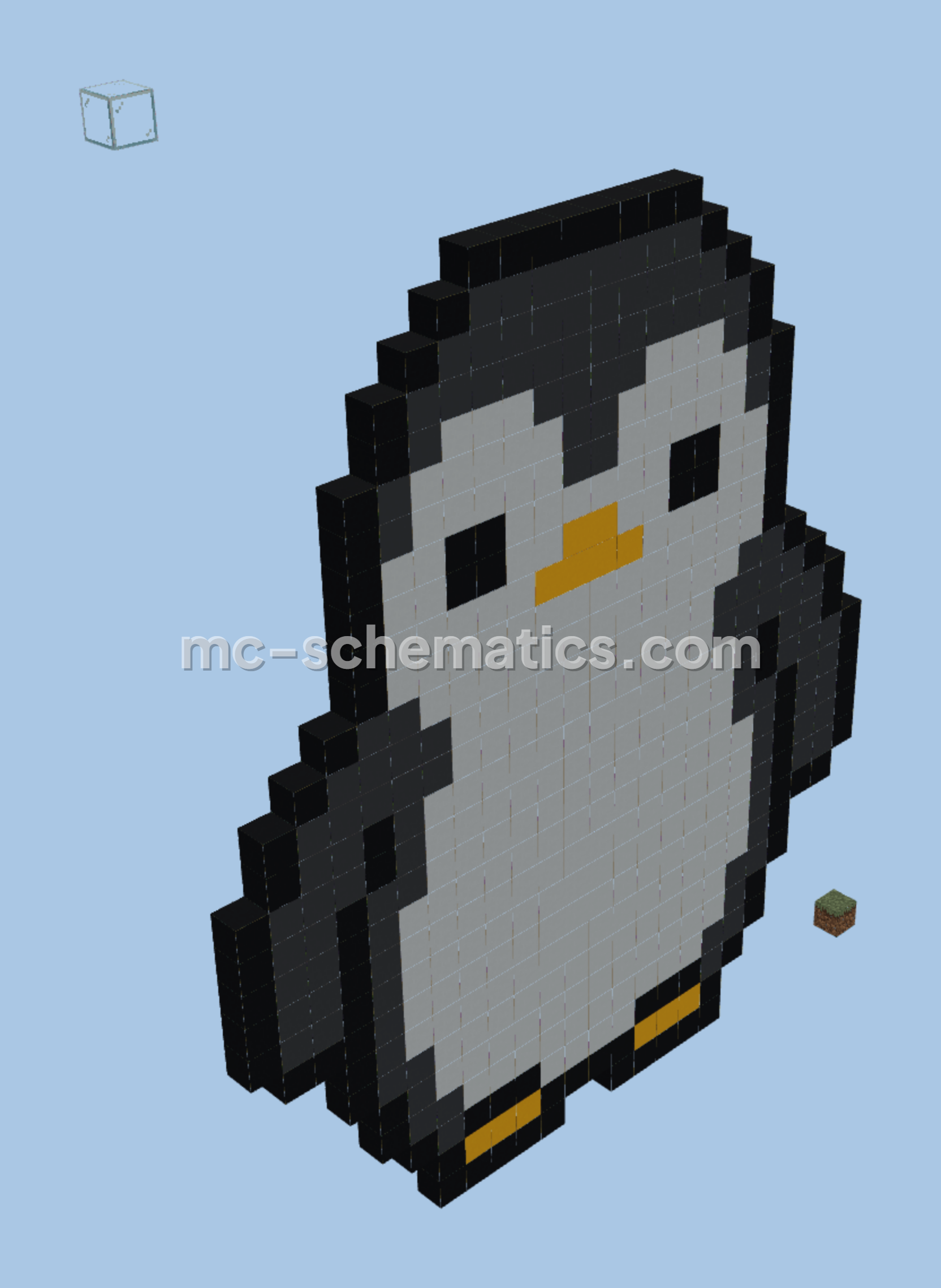 Penguin Pixel Art Design Minecraft schematic preview