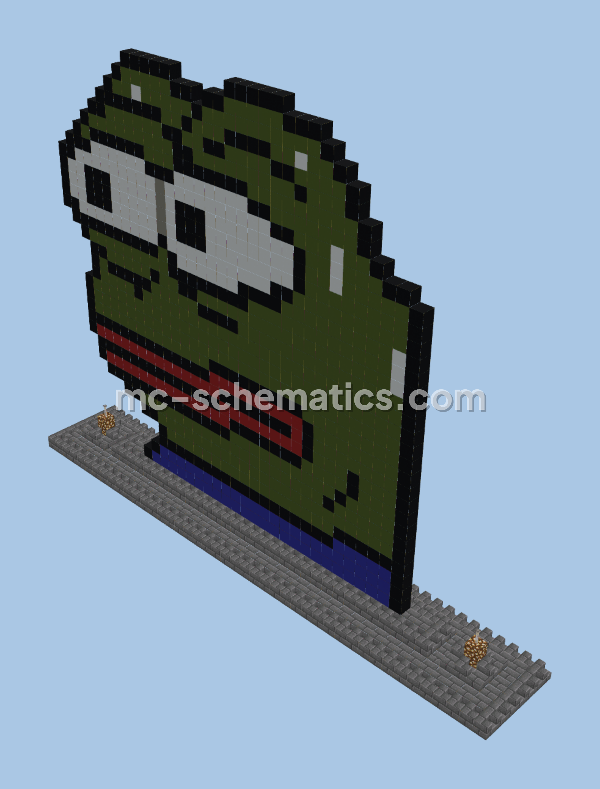 Pepe Frog Pixel Art Design Minecraft schematic preview