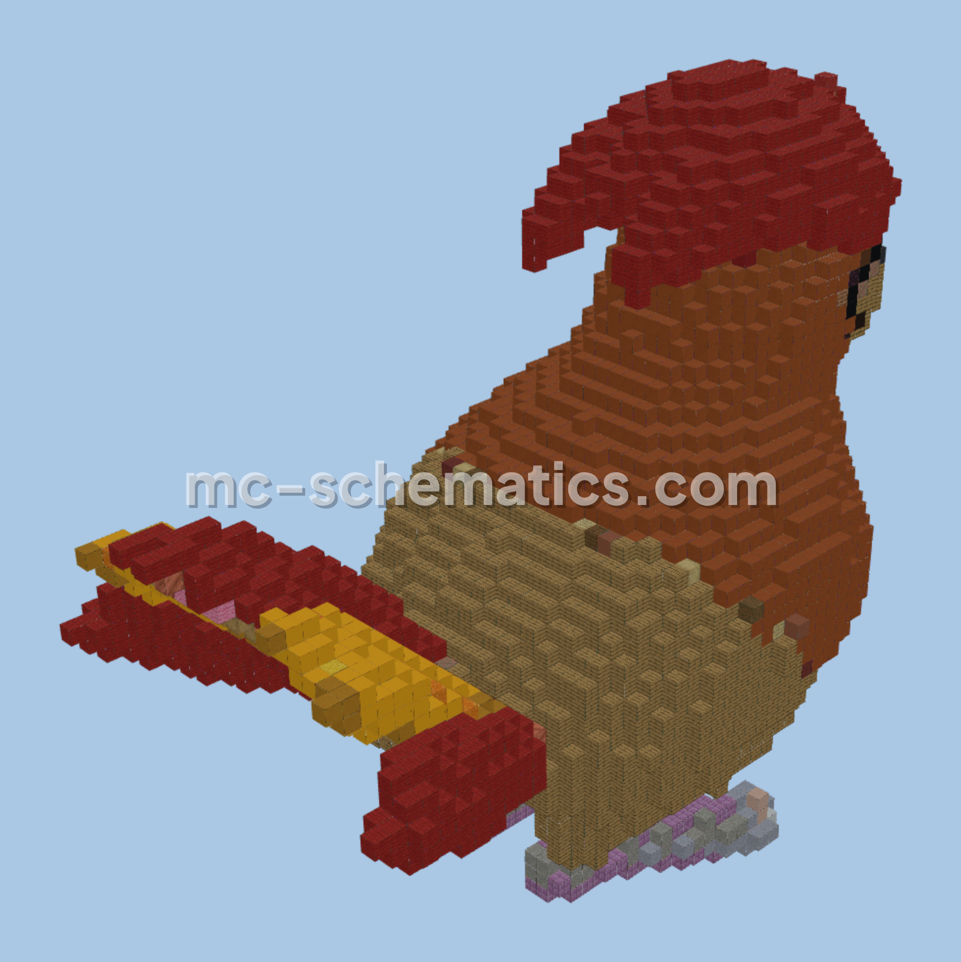 Pidgeot Pokemon Statue Minecraft schematic preview