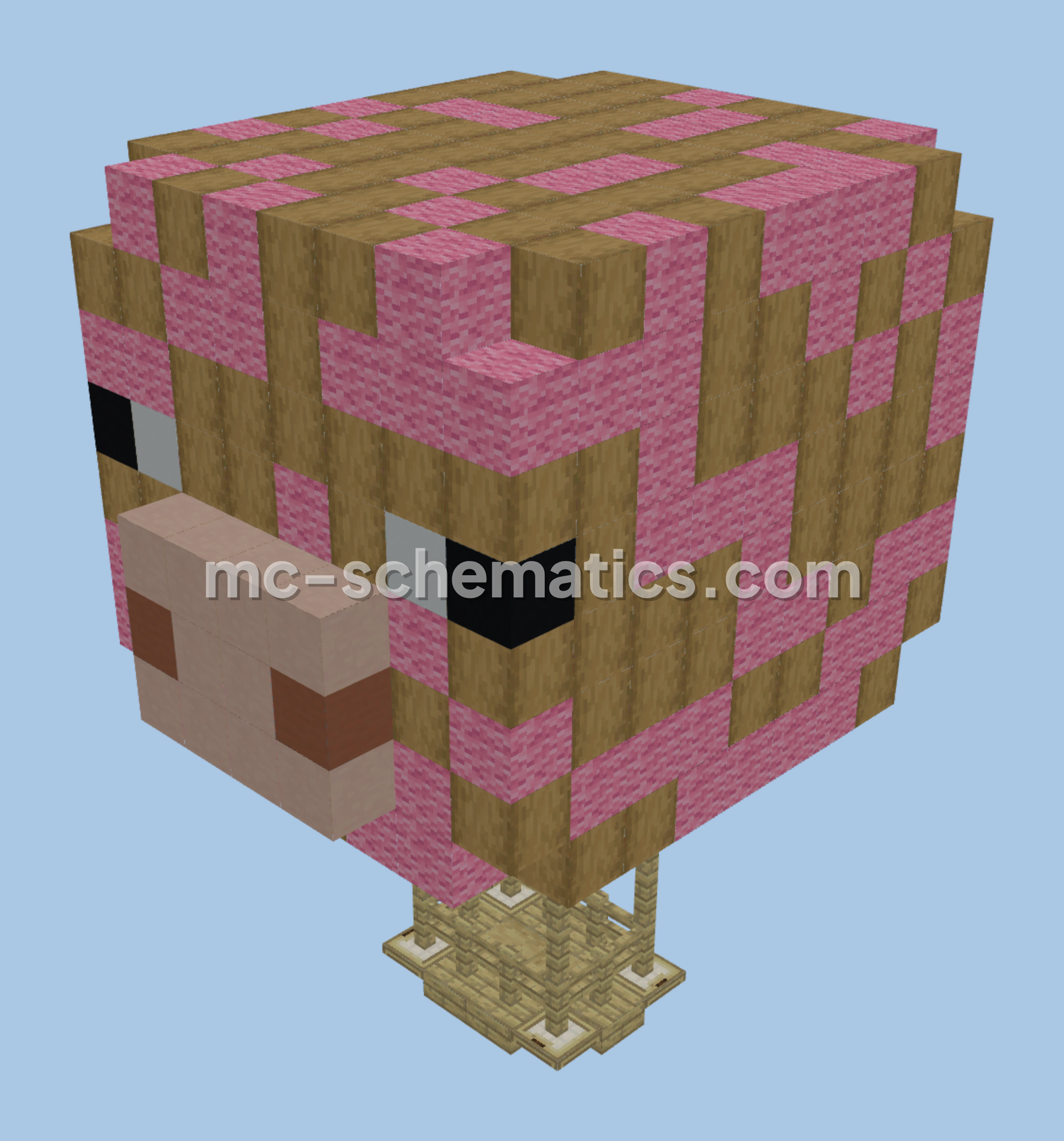 Pig Hot Air Balloon Minecraft schematic preview