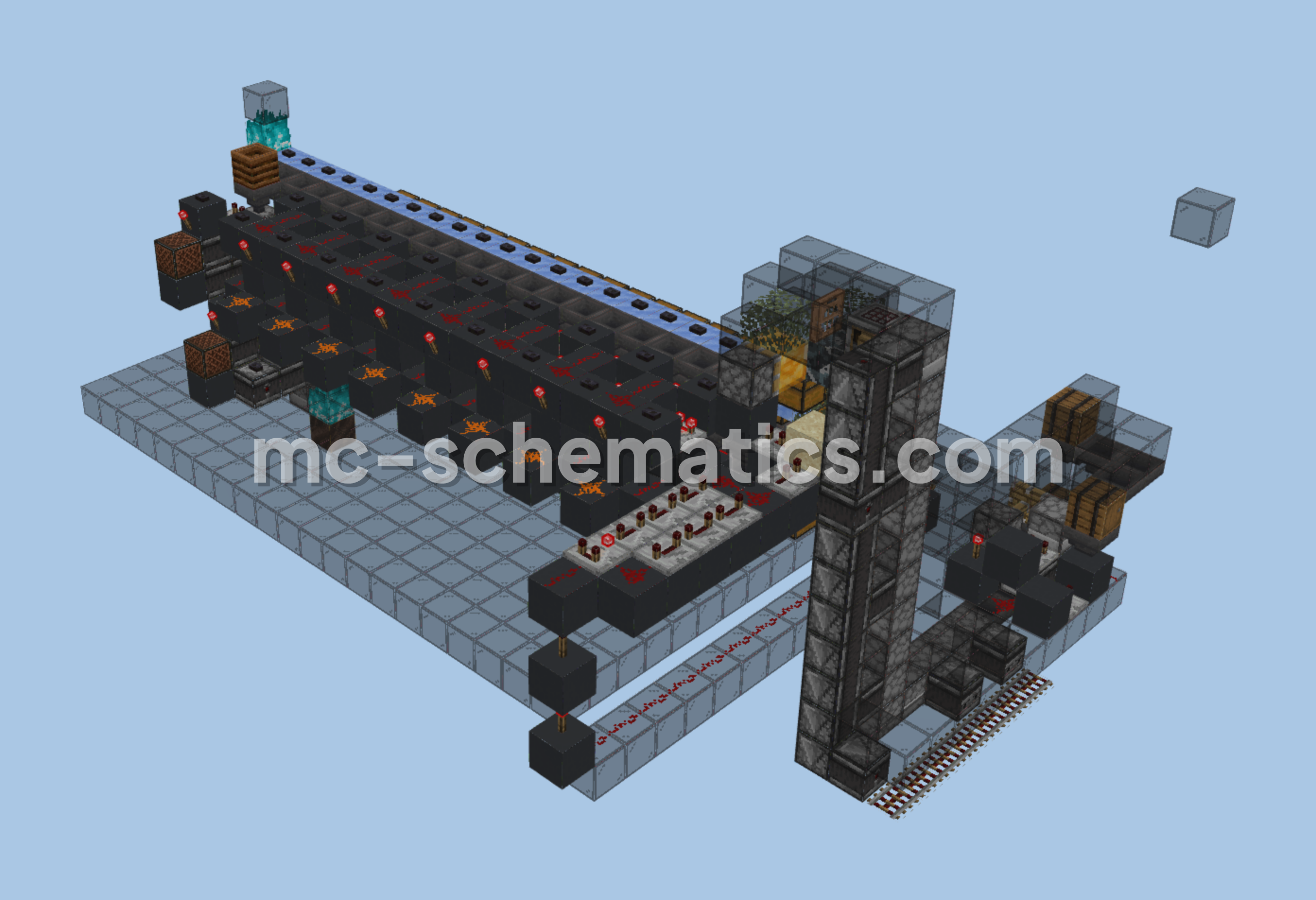 Piglin Bartering Station With Gold Block Unloader Minecraft schematic preview