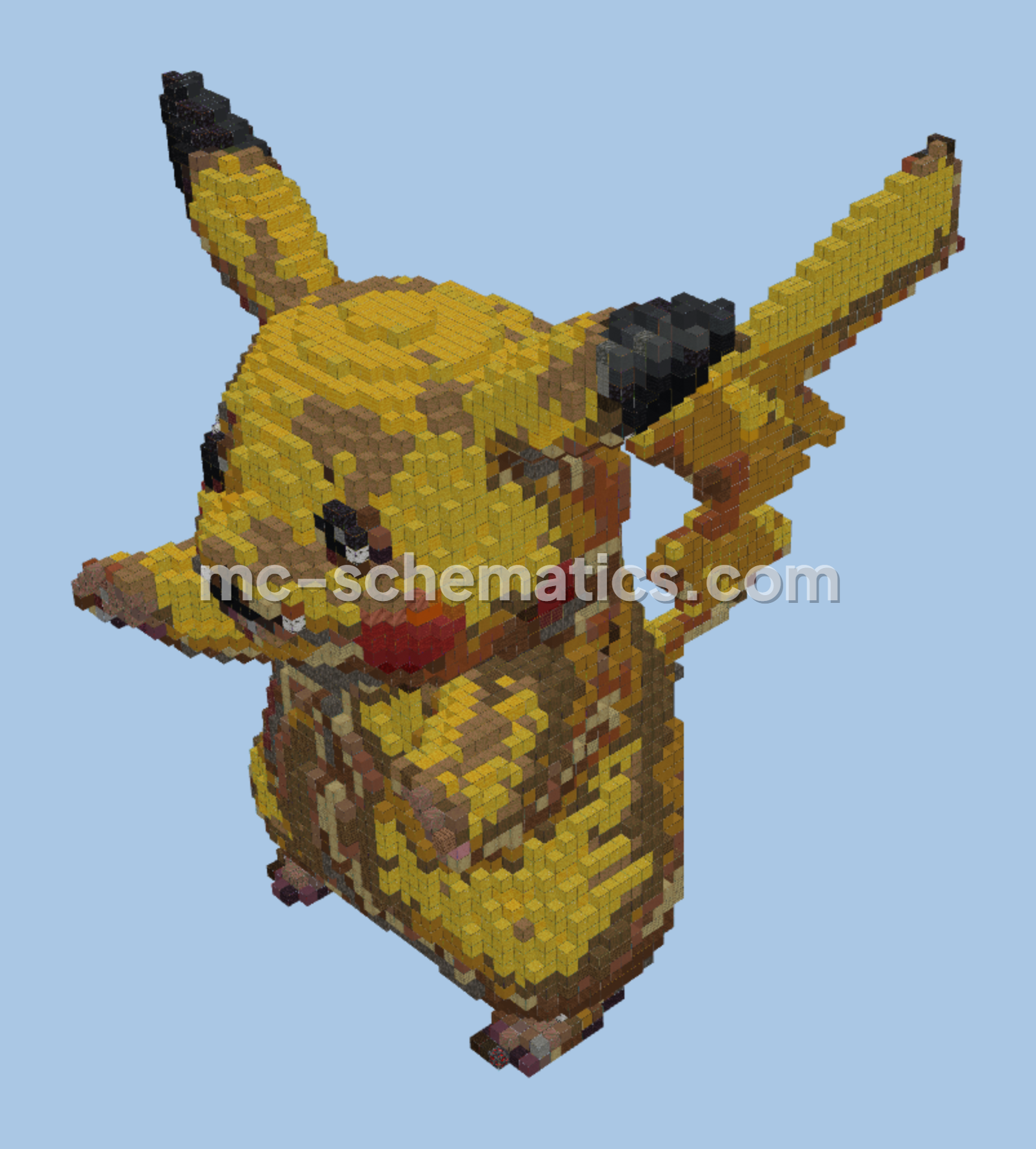 Pikachu Pixel Art Statue Minecraft schematic preview