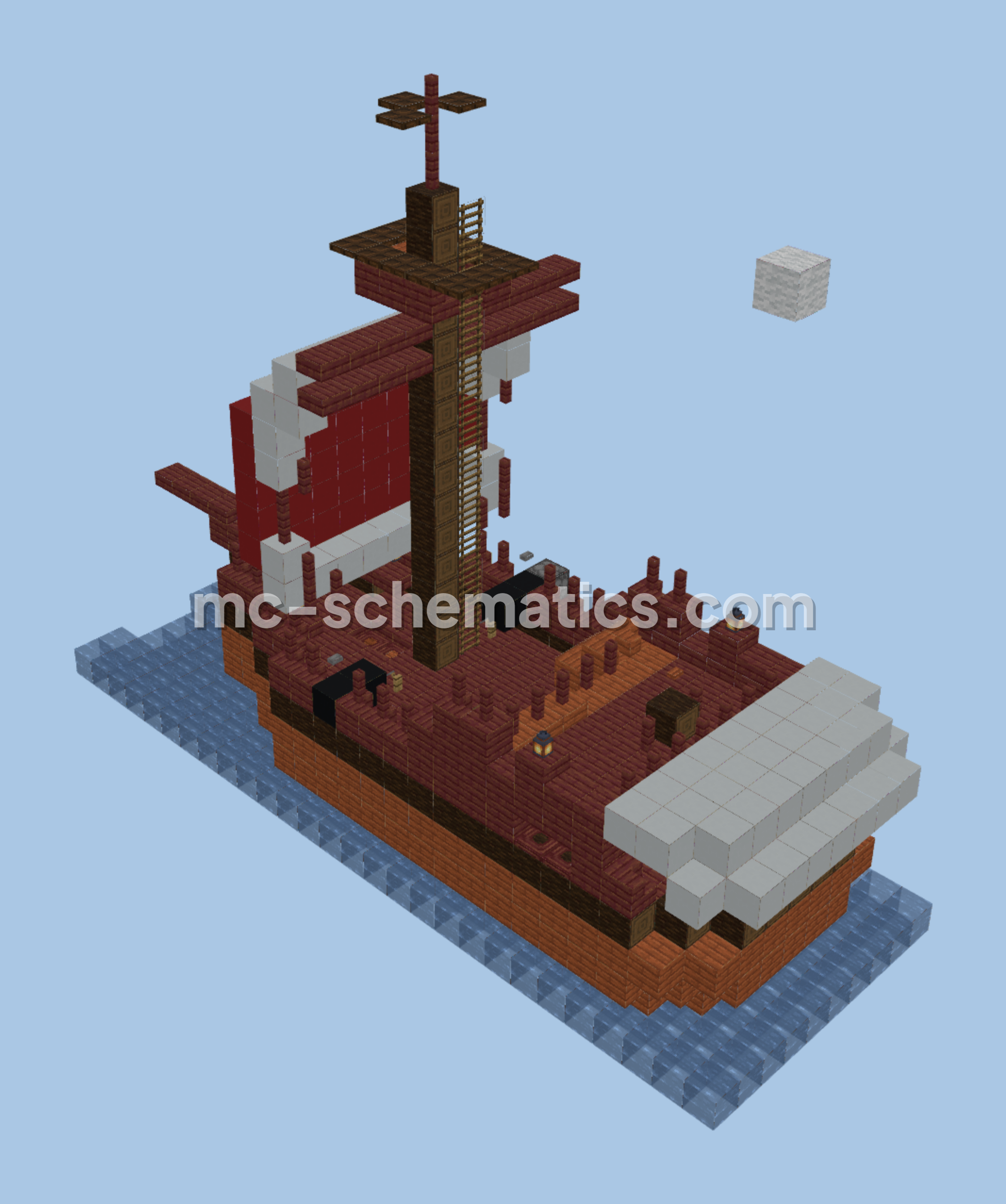 Pirate Ship Build Minecraft schematic preview