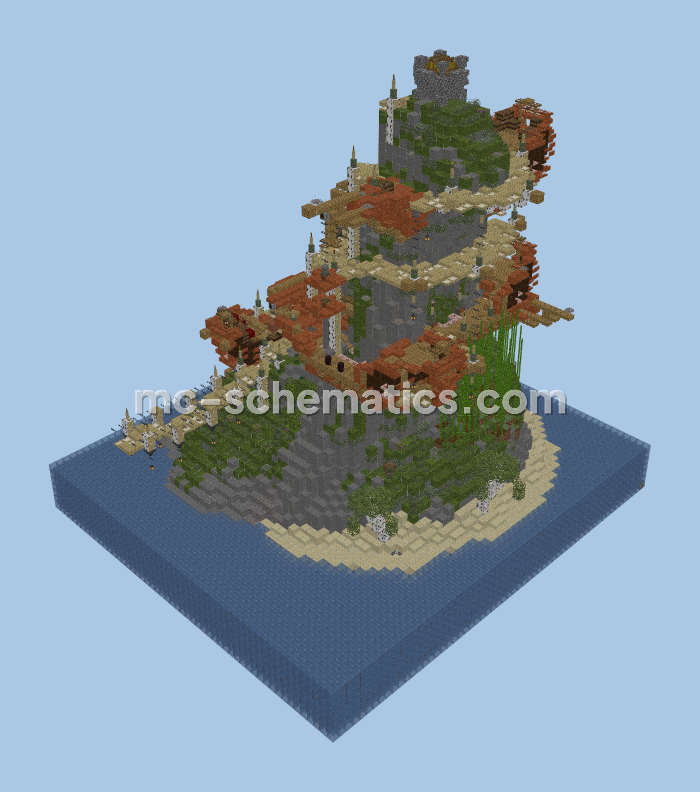 Pirate Shipwreck Island Base Minecraft schematic